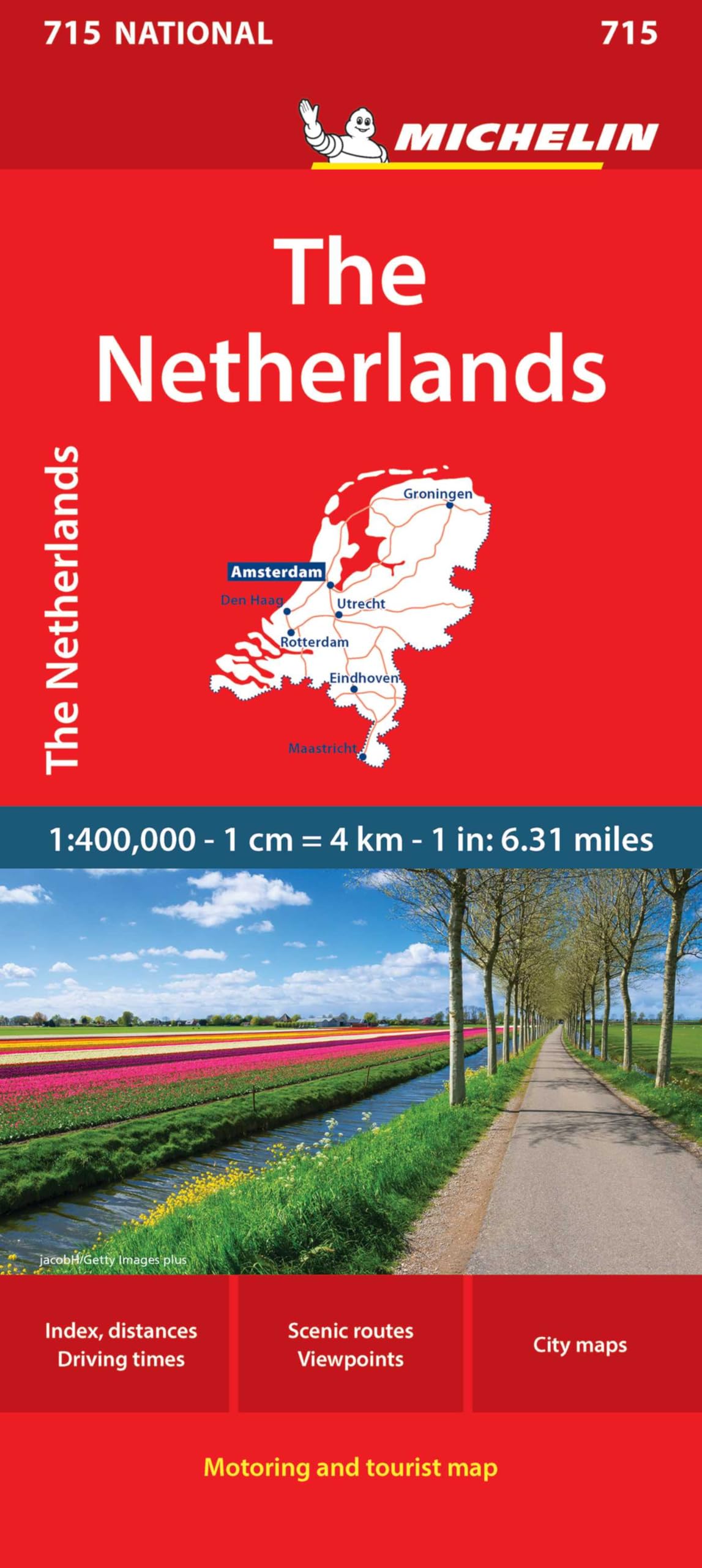 The Netherlands - Michelin National Map 715: Straßen- und Tourismuskarte 1:400 000