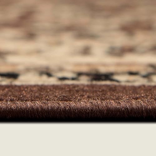 Miniatura 4 de Unique Loom Sialk Hill Collection - Alfombra de área - Washington (4 pies 1 pulgada, redonda, marrónnegro)