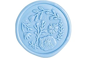 50 Pcs Wax Seal Stickers Blue Envelope Seal Stickers for Wedding/Bithday/Baby Shower/Thanksgiving/Invatation/Bussiness Envelope Sticker