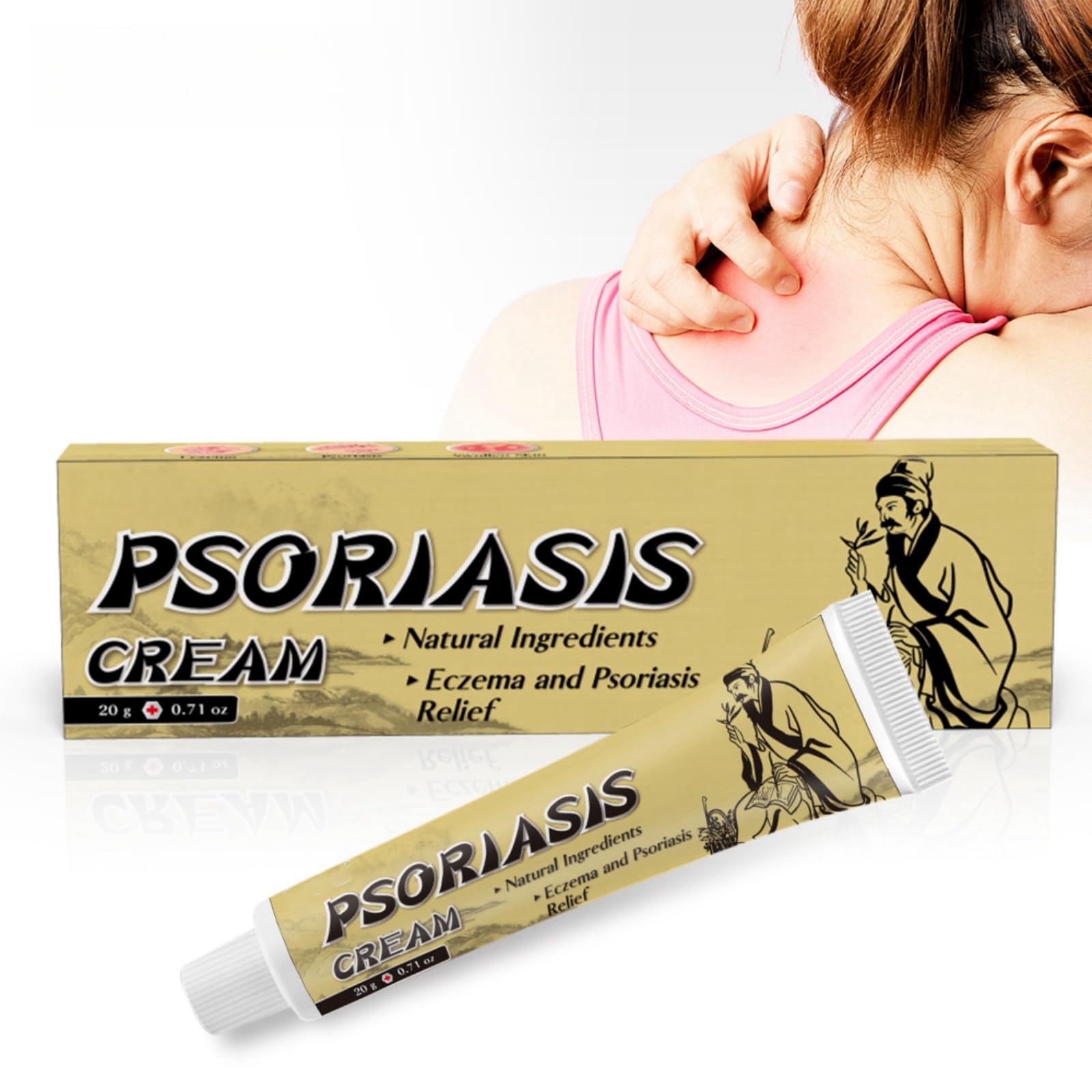 Psoriasis Cream, 20g - Soothing Relief for Eczema and Psoriasis - Anti-Itch and Skin Moisturizing Body Cream - Repairs and Restores Epidermal Tissue - Gentle Care for Itchy & Irritated Skin