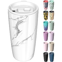 TILUCK 20 oz Insulated Tumbler with BPA-Free Lid, Stainless Steel Vacuum Travel Coffee Mug, Double Wall Coffee Tumbler20oz,Marble