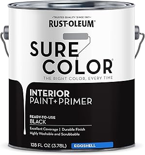 Rust-Oleum Sure Color Eggshell Interior Wall Paint + Primer – Popular Low-Luster Finish for Bedrooms, Living & Dining Room...