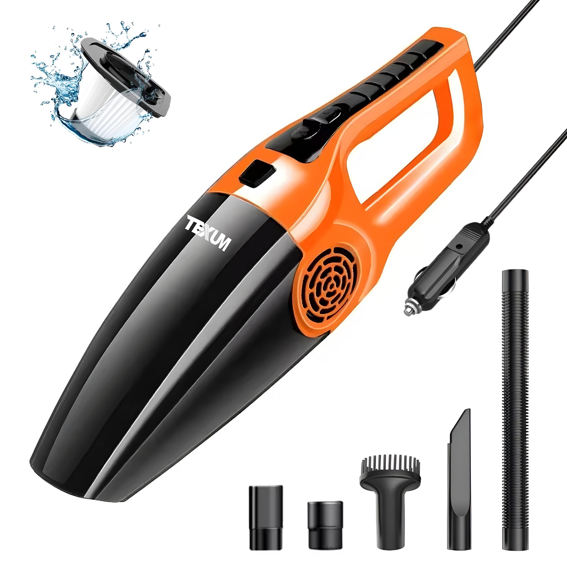 TEXUM TVC-A80 Vacuum Cleaner, Portable High Power Brush Motor Vacuum Cleaner. Powerful Suction - for Car, Pet Hair and Home Cleaning.