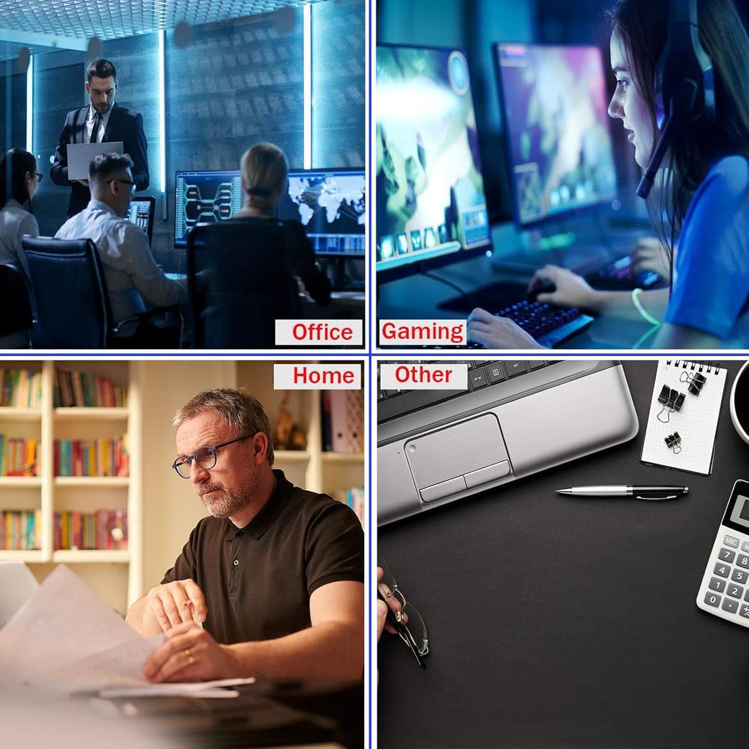 Gaming Mouse Pad, Large Mouse Pads Waterproof Extra Large Big Mouse Pad with Stitched Edge, XXXL Non-Slip Black Computer Mousepad for Gamer, Office & Home, Black Line