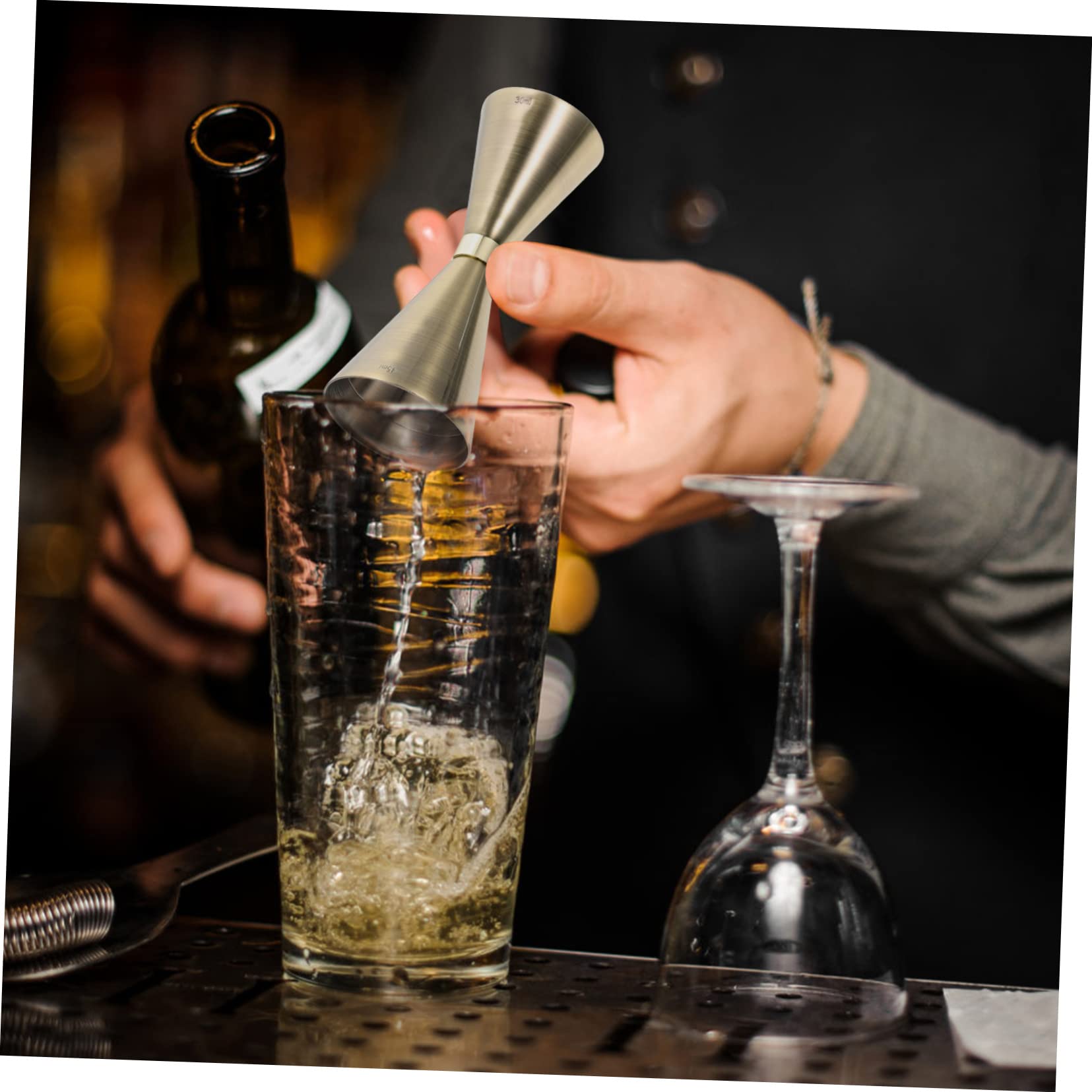 Unomor Jigger Jigger Cup Stainless Steel Measuring Device for Cocktails Home Bar Parties Family Gathering