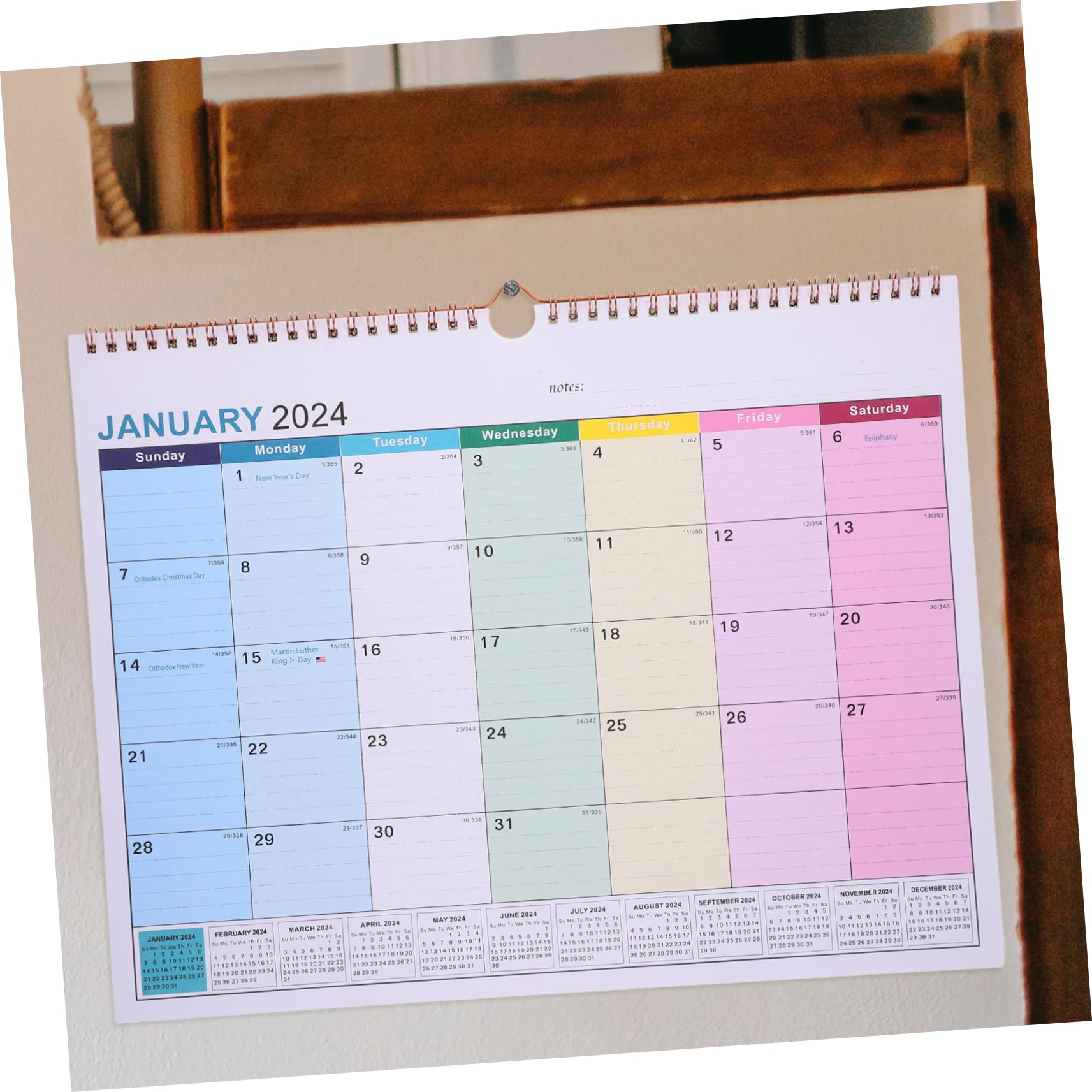 SEWACC 3 Piezas Calendario 2024 calendarios the almanack de uso diario de la de pared mensual para la oficina mensual de vacaciones