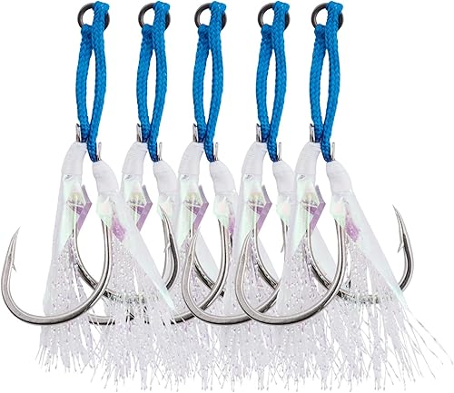 Goture Kit de ganchos de asistencia de pesca dobles, gancho de asistencia de plantilla, gancho de brillo lento, rápido otoño, anzuelo de pesca para