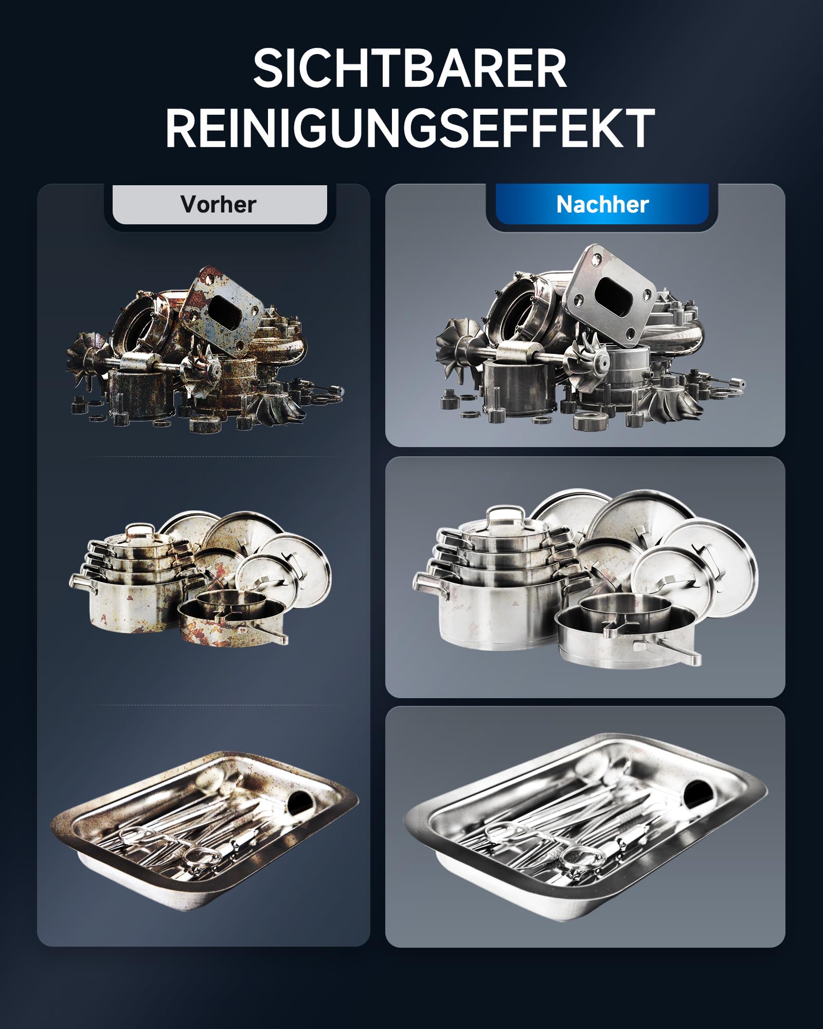 CREWORKS 10L Ultraschallreinigungsgerät 33kHz 240W Teilereinigungsgerät | SUS304 Tank 33kHz Industrielle Frequenz, Sweep & Degas 300W Heizung & Timer für Autoteile, Werkstatt, Labor & Werkzeuge