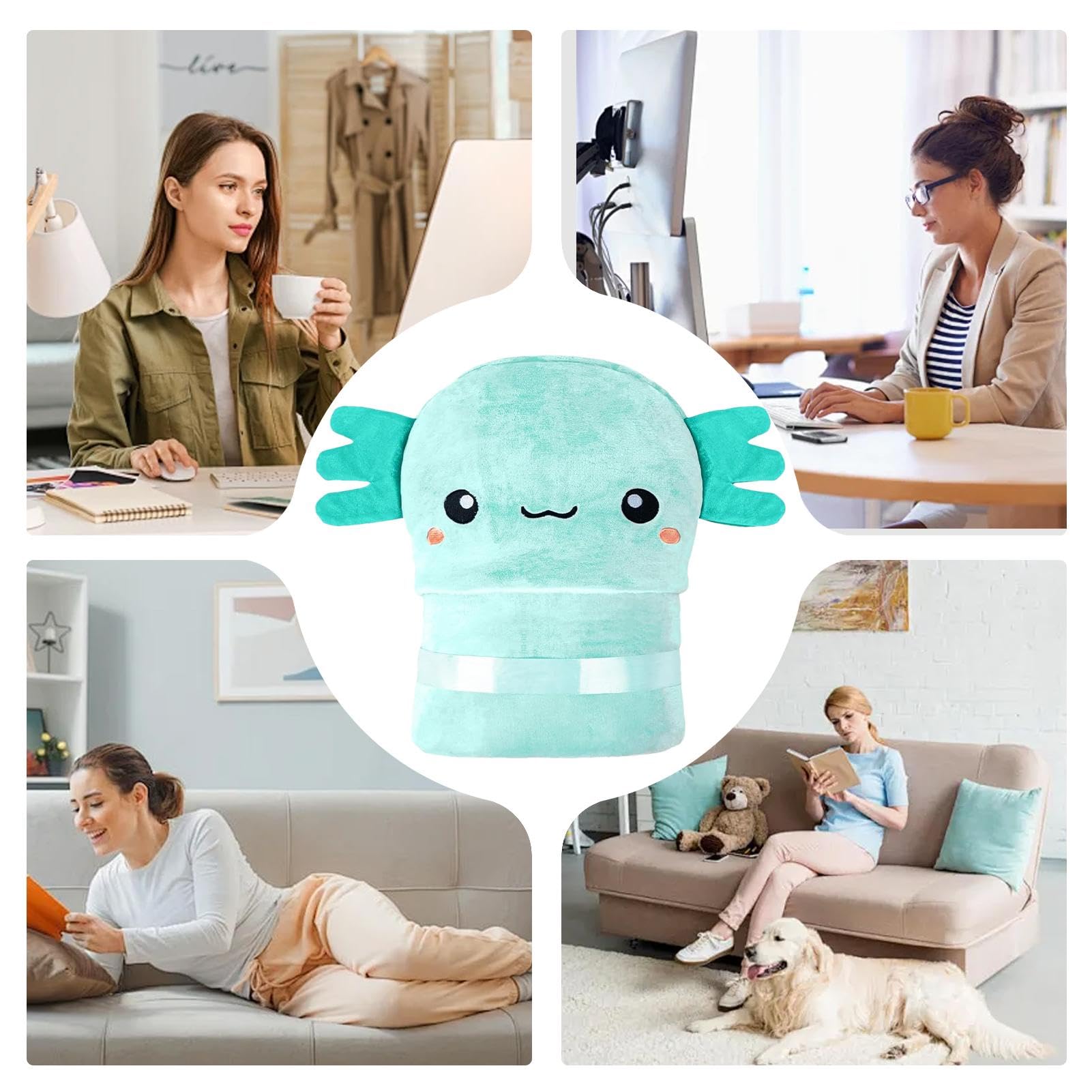 Coperta indossabile con cappuccio, coperta in felpa, indossabile, calda e accogliente, coperta per dormire con cappuccio, per adulti e bambini