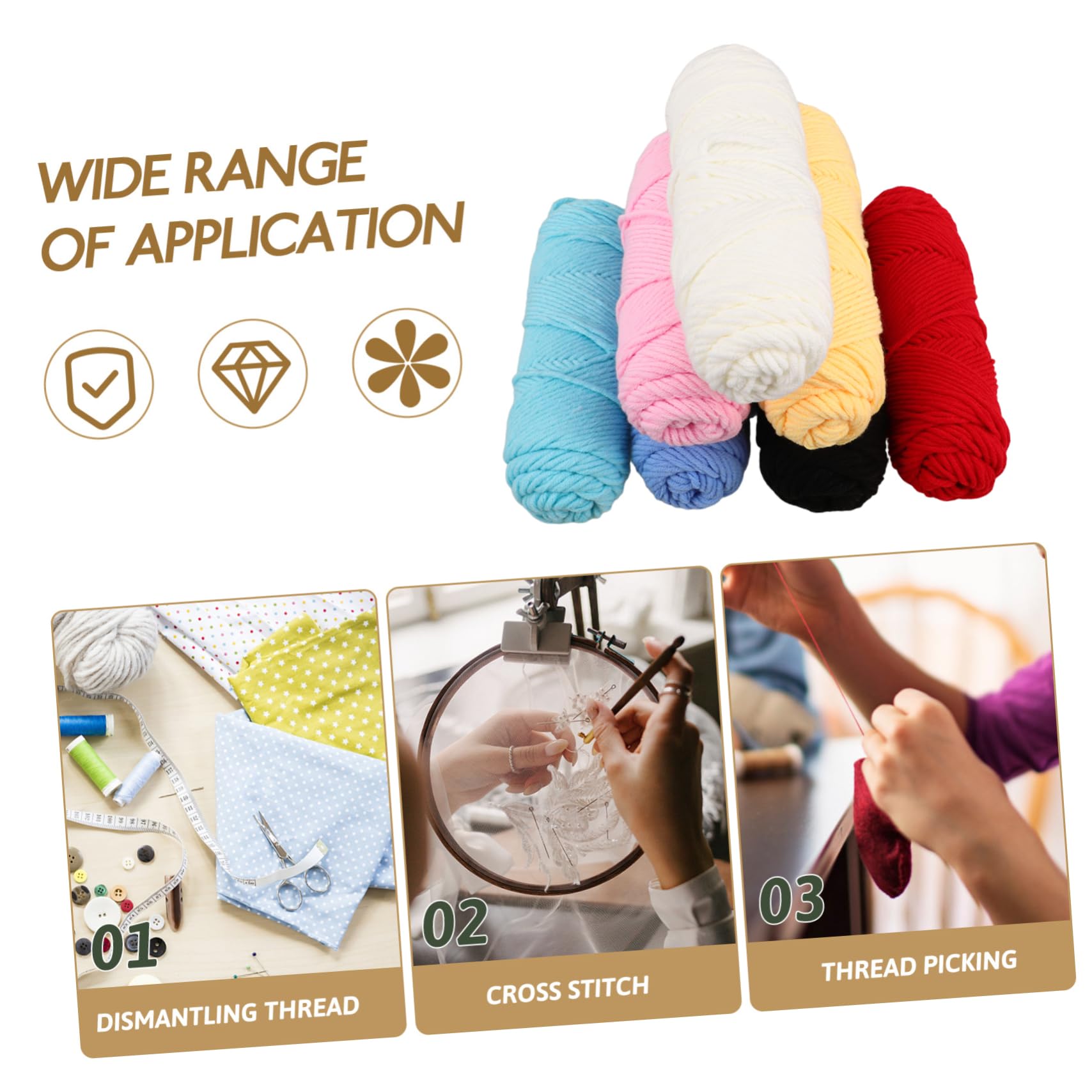 Uonlytech 7rollen Häkelnadeln Aus Milchbaumwolle Weiches Garn Für Puppenzubehör Babydecken Mützen Pullovern Stricksocken DIY-Hobby-projekte Für Erwachsene Anfänger Und Experten