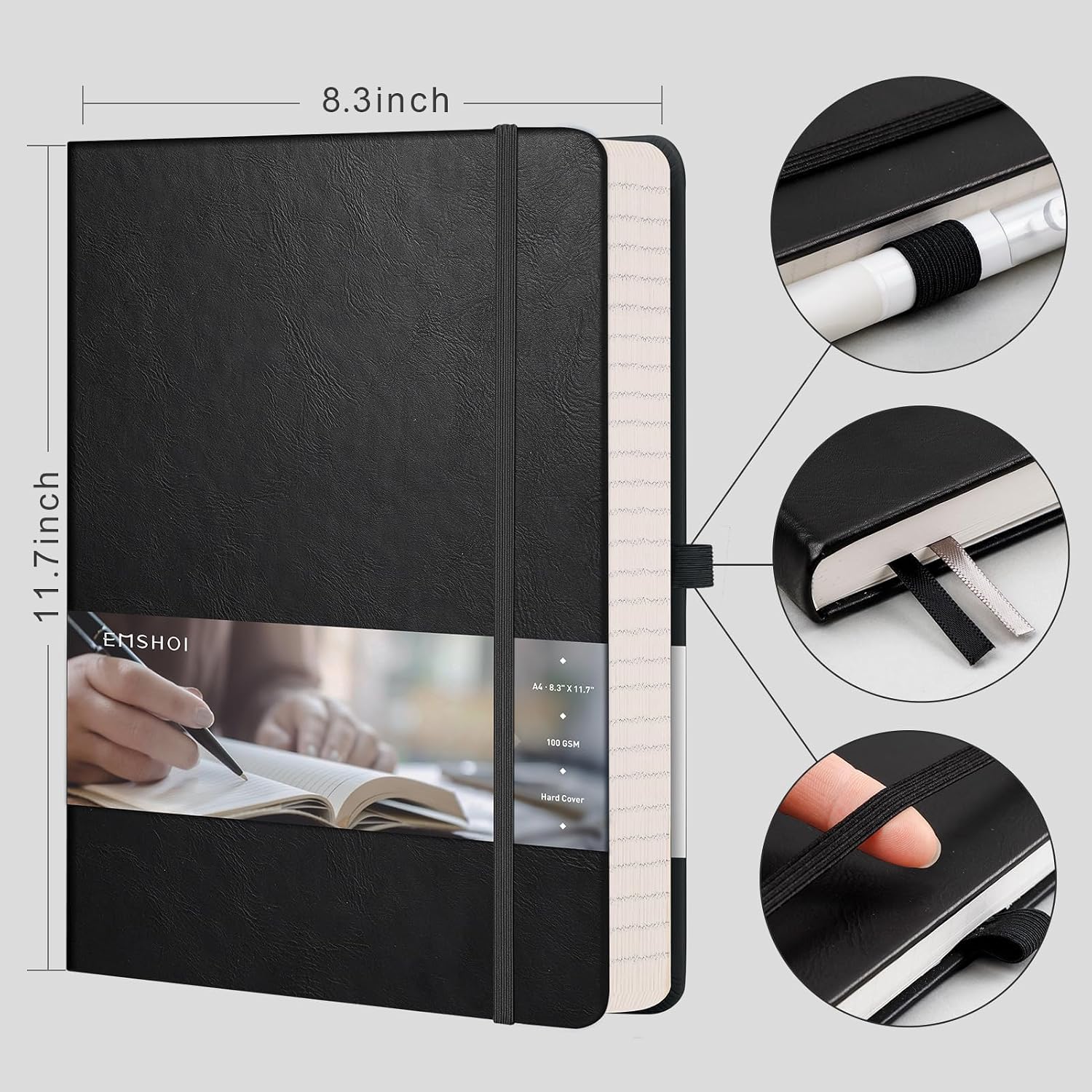 EMSHOI Lined Journal Notebook, 192 Pages, A4 Size (8.5'' x 11'') image 3