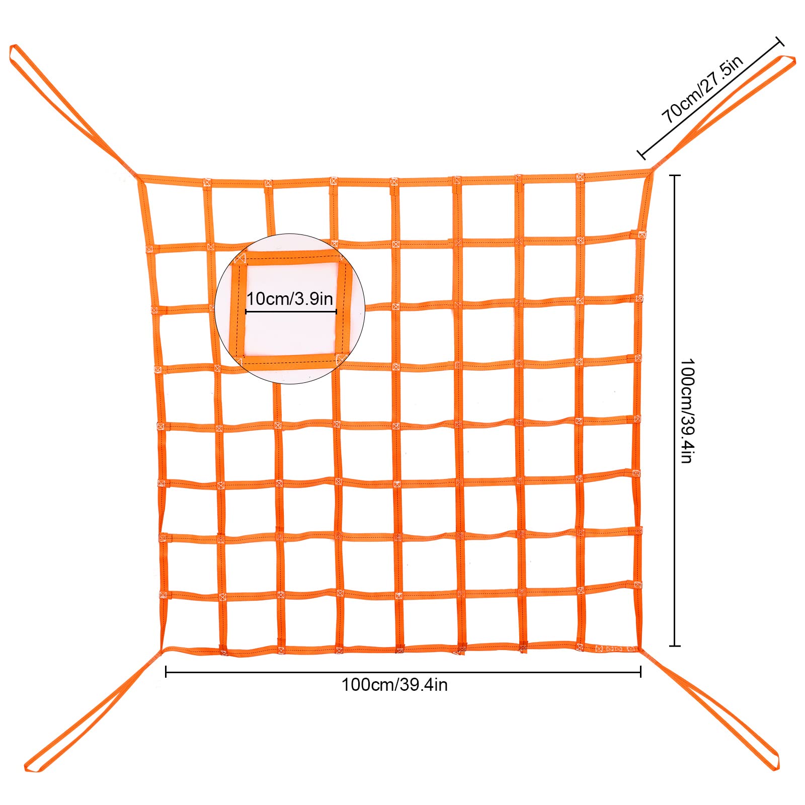 Hebe-Hebenetz Ladung Hängendes Netz, angendes Hebenetz aus Polyester, Net-Cargo Lfting, Frachtnetz, Hängendes Hebe-Gepäcknetz zum Be-und Entladen von Waren, Schutznetz (1 * 1m / 300kg)