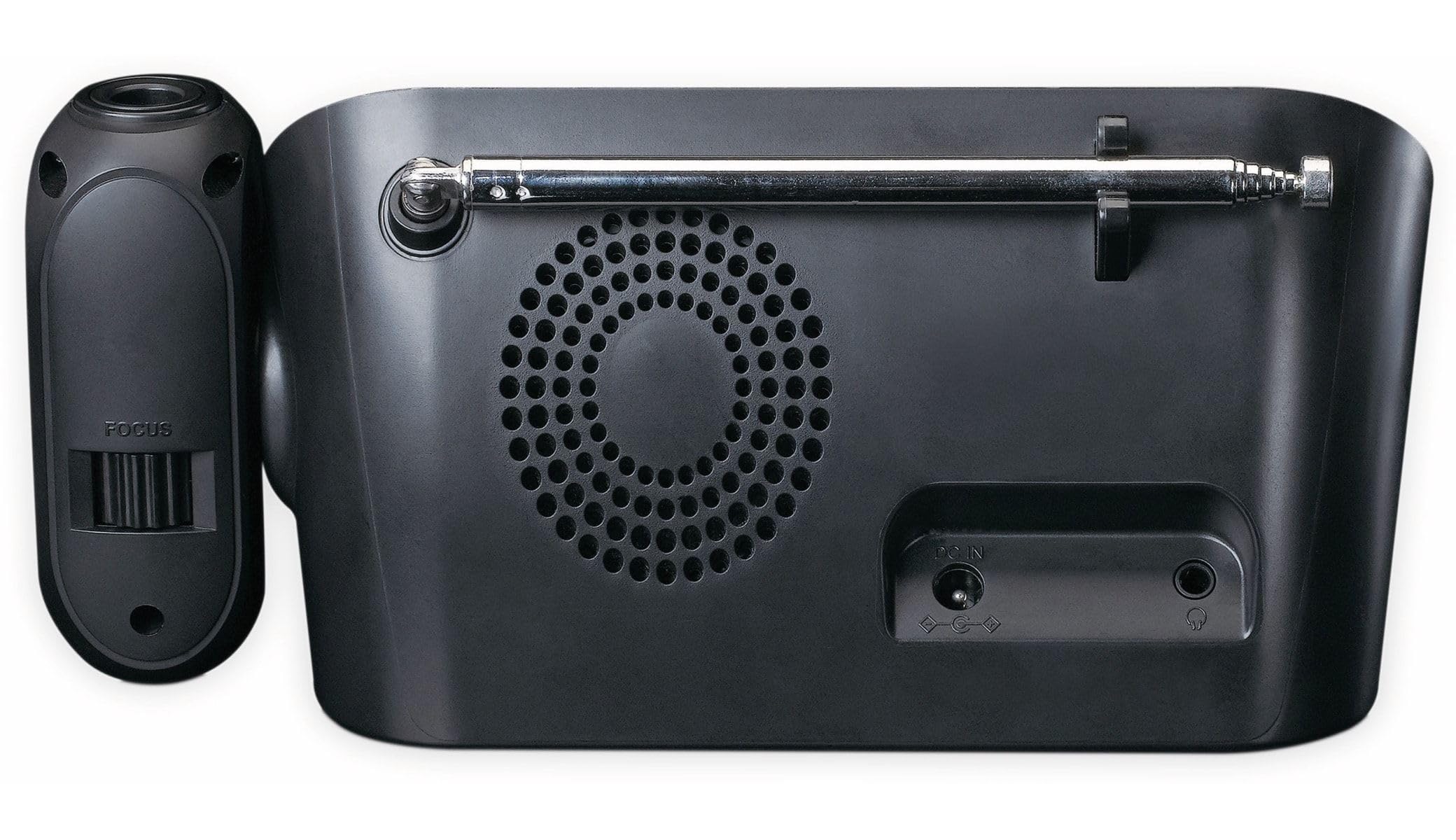 Lenco 810011 cr-615 Reloj Despertador con proyección Dab+ - Radio Digital con Dab+ y FM PLL - 30 emisoras memorables - Despertador de Dos Horas - proyector de 180 Grados - conexión de 3,5 mm - Negro