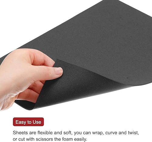 Miniatura 4 de uxcell Hojas de espuma EVA negras de 12 x 9 pulgadas, 0.079 in de grosor para manualidades, paquete de 30