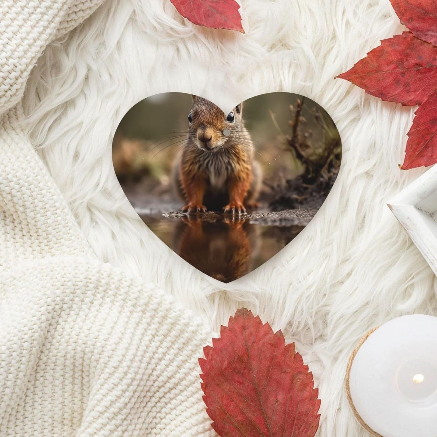 Car Air Freshener 24 PCS Squirrel by the Puddle Hanging Car Air Fresheners Auto Interior Decor Card Freshener Strong Scented Card Lavender Cars Scents for Office Bedroom Close Drawer Heart Shape