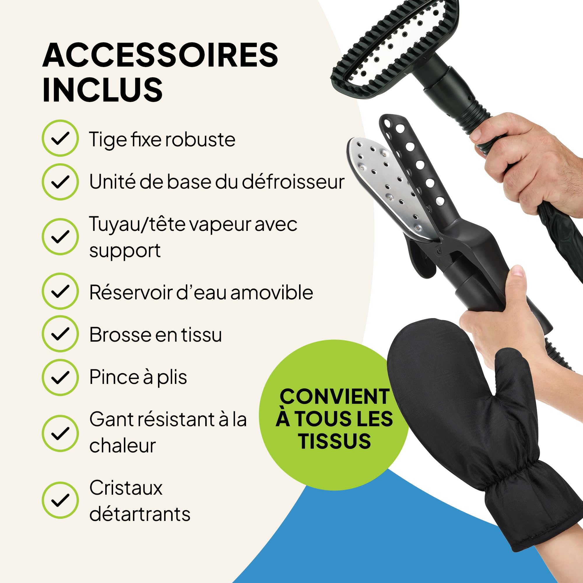 Défroisseur vapeur professionnel Fridja f1600 - Puissant défroisseur vapeur haut de gamme de 2200 W - Deux réglages de vapeur et réservoir d'eau de 4 L pour un défroissage rapide - Convient à tous les
