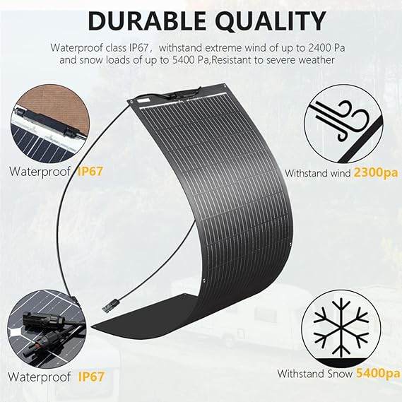XINPUGUANG 105W Flexible Solar Panel for Motorhome,Uneven Surfaces