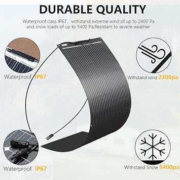 XINPUGUANG 105W Flexible Solar Panel for Motorhome,Uneven Surfaces
