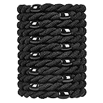 COZEASY 12 pcs Braided Elastic Hair Ties, No-Metal Gentle Secure Hold Ponytail Holders, No Damage or Snagging Hair Bands, Perfect for Girls and Women with Thick or Curly Hair (Black, Color 3)