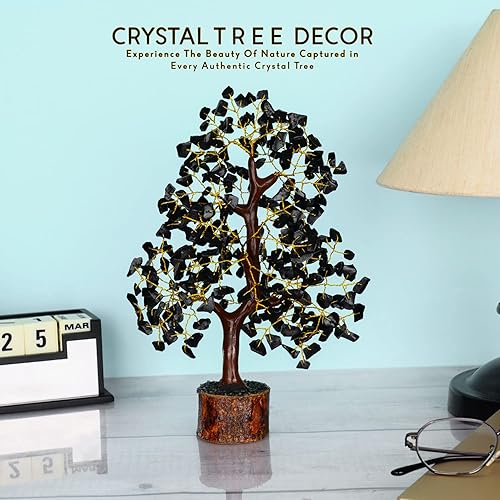 Miniatura 6 de Cristales de turmalina negra, árbol de piedras preciosas, decoración de estante de sala de estar, cristal de árbol de dinero, regalos para