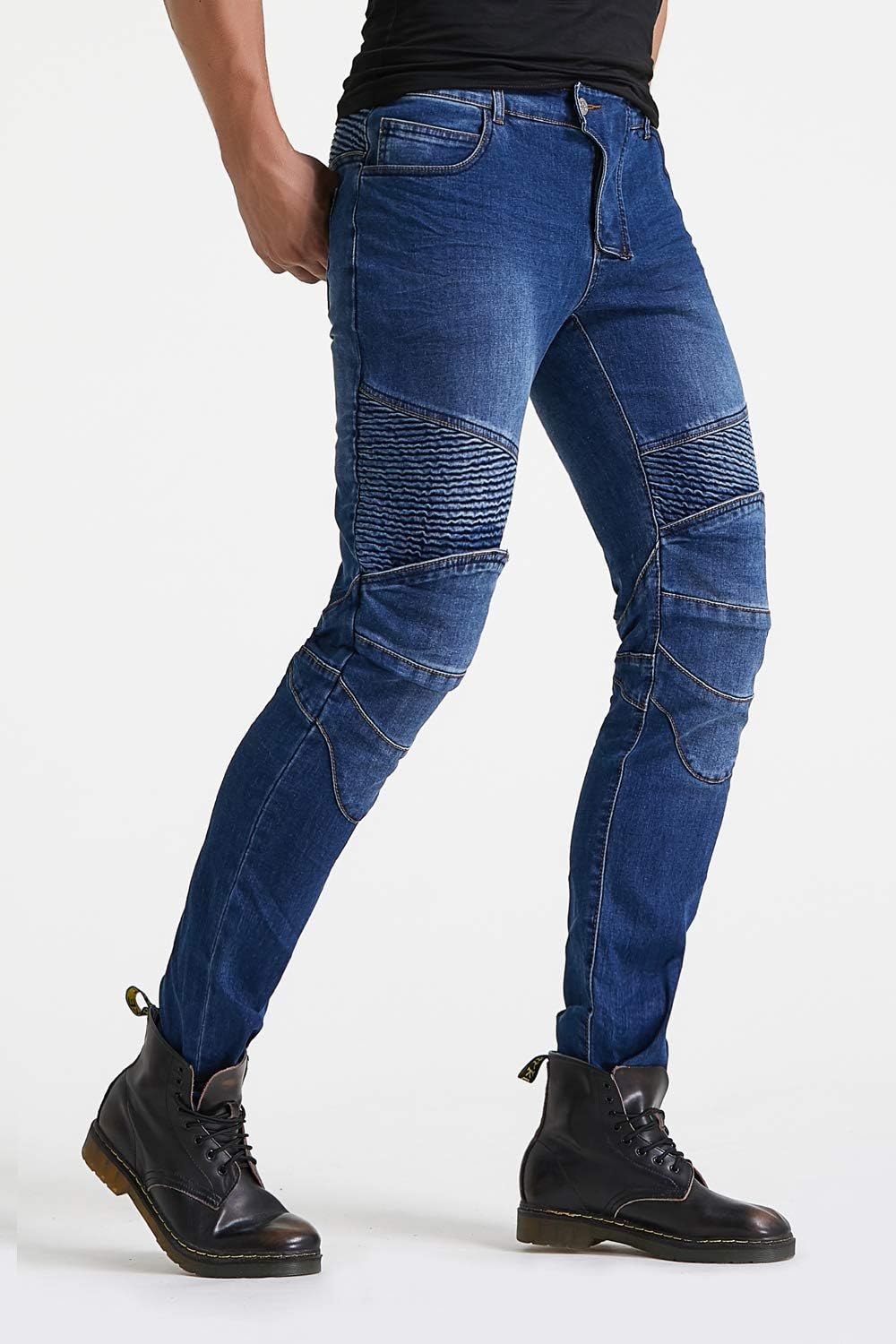 [AFEREVZ] バイクパンツ メンズ デニムパンツ バイク用 ジーンズ バイクウェア オールシーズン 膝プロテクター+ ヒップパ