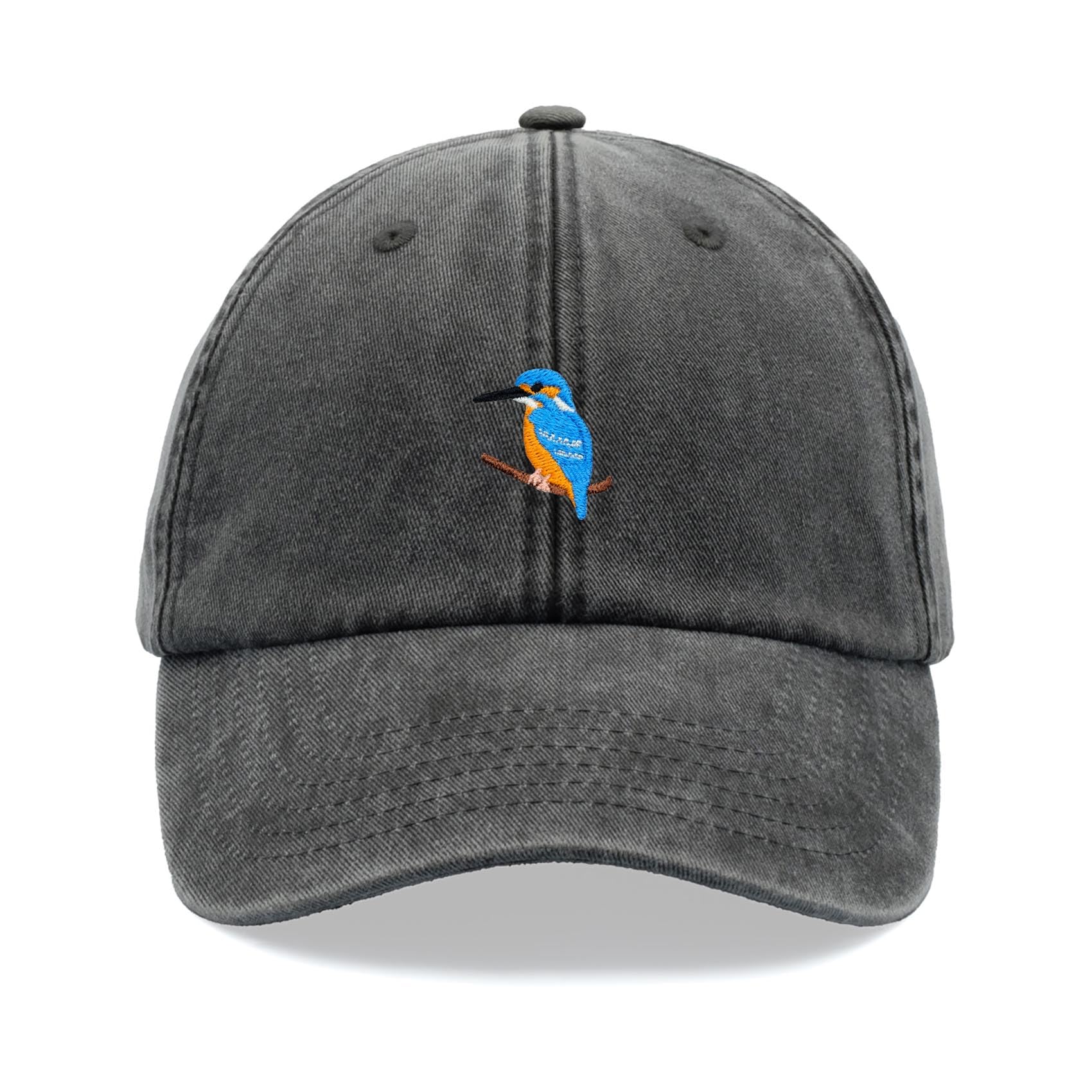 Cap Base Unisex Black Kingfisher Baseball Cap Vintage Washed Dad Hat Adjustable