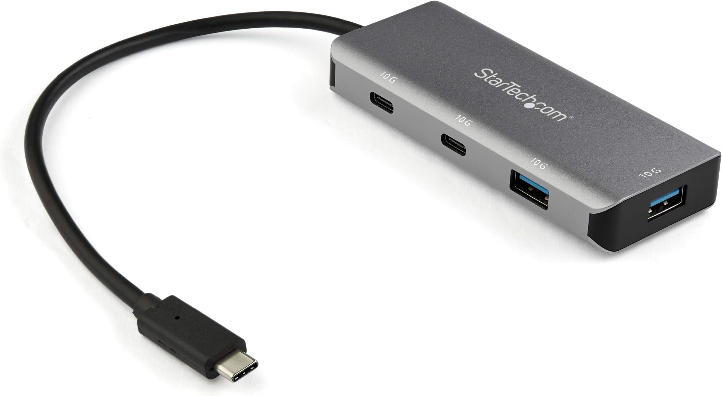StarTech.com 4-Port USB-C Hub (10Gbps) with 2X USB-A & 2X USB-C - 9.8” Extended Attached Host Cable (HB31C2A2CB)