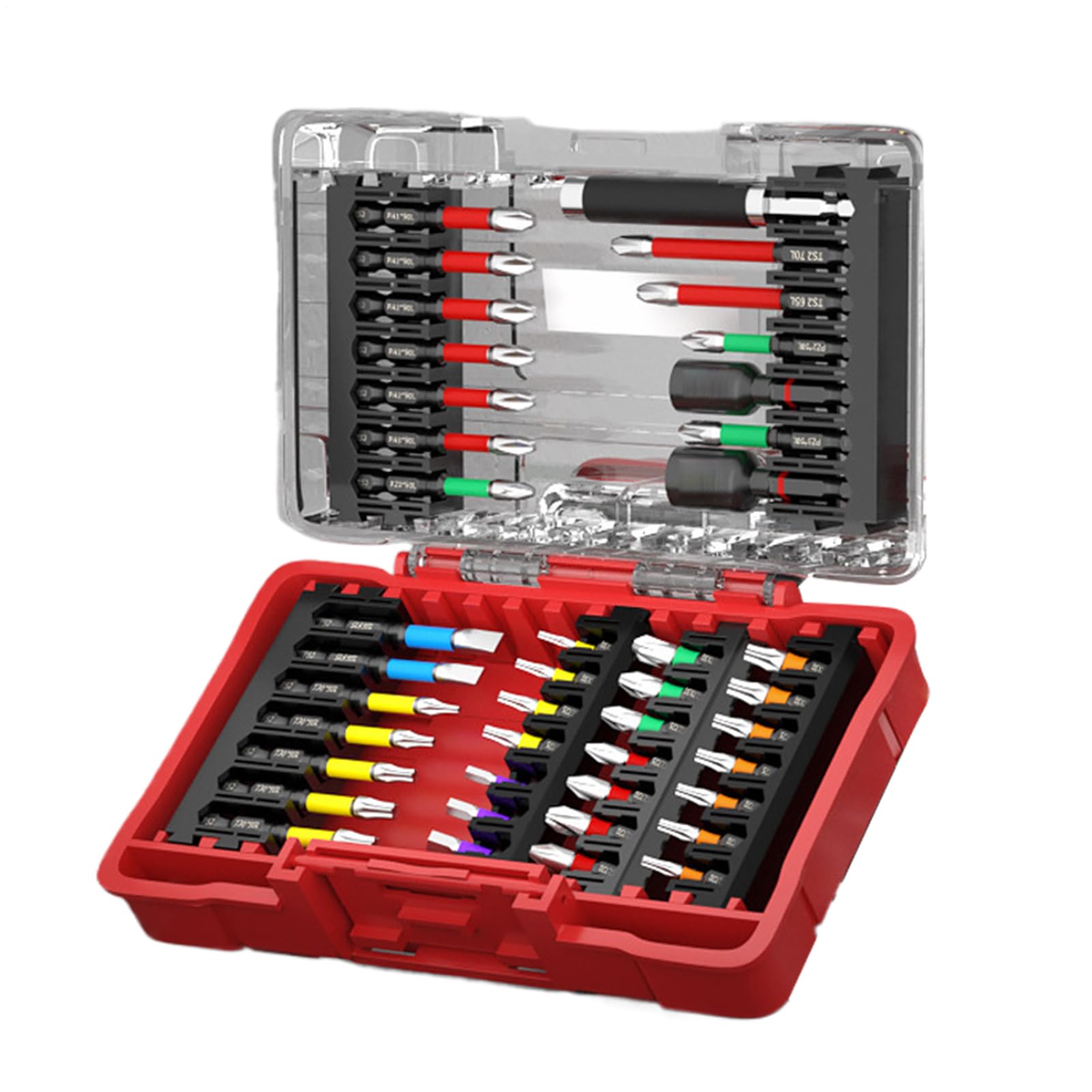 Zestaw sterowników bitowych, zestaw 42 w 1, adapter do przedłużania magnetycznego, Rainbow Non-Slip Sleeves, Multi-Size Sockets, 1 zestaw, Automotive Home Repair Woodworking Construction Use