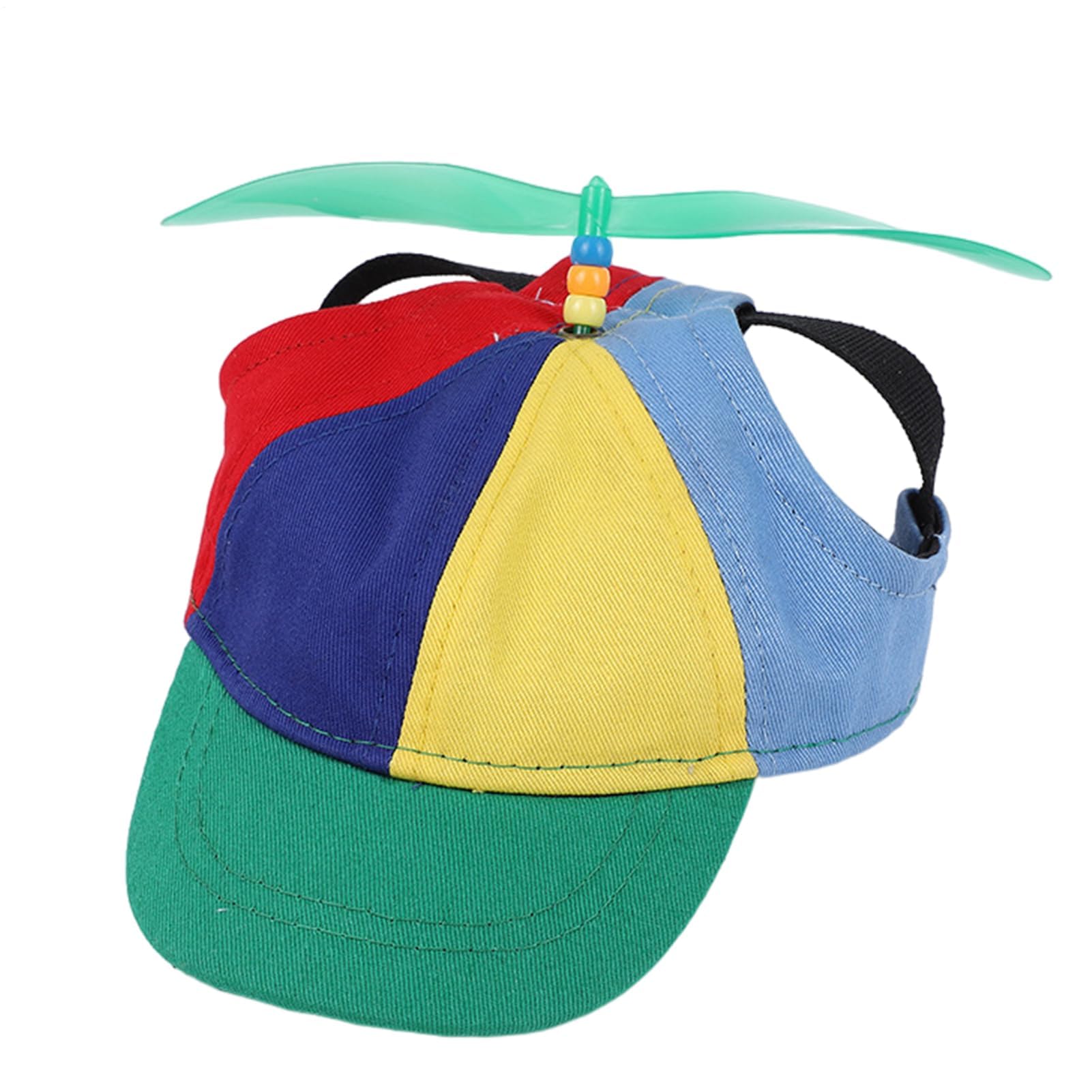 Rainbow Dog Hat with Detachable Spinning Propeller, Adjustable Breathable Cotton Pet Baseball Cap, Sun Hat for Small Medium Large Dogs Cats Puppies, Summer Outdoor Photo Props (L)
