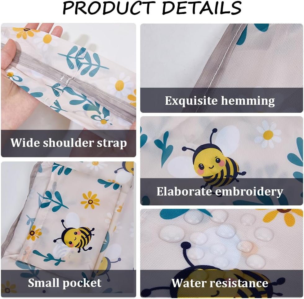 CREATCABIN Christmas Reusable Grocery Bag Foldable Shopping Bags Large Totes with Handles Heavy Duty Washable Polyester Gifts - Image 6