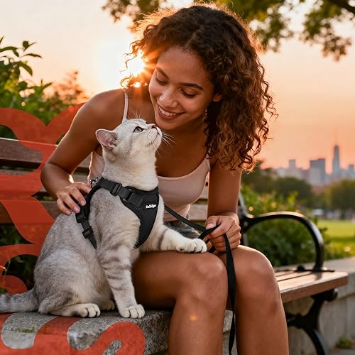 Miniatura 9 de rabbitgoo Cat Harness and Leash for Walking, Escape Proof Soft Adjustable Vest Harnesses for Cats, Easy Control Breathable Reflective Strips Jacket