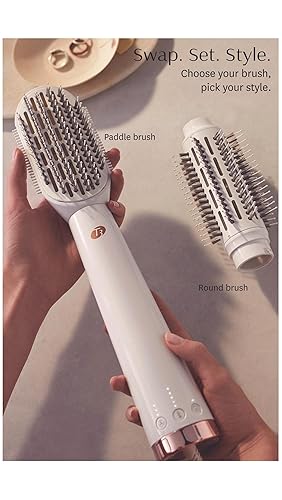 Miniatura 8 de "T3 AireBrush Duo Interchangeable Hot Air Blow Dry Brush with Two Attachments � Includes 15 Heat and Speed Combinations, T3 IonFlow Technology,