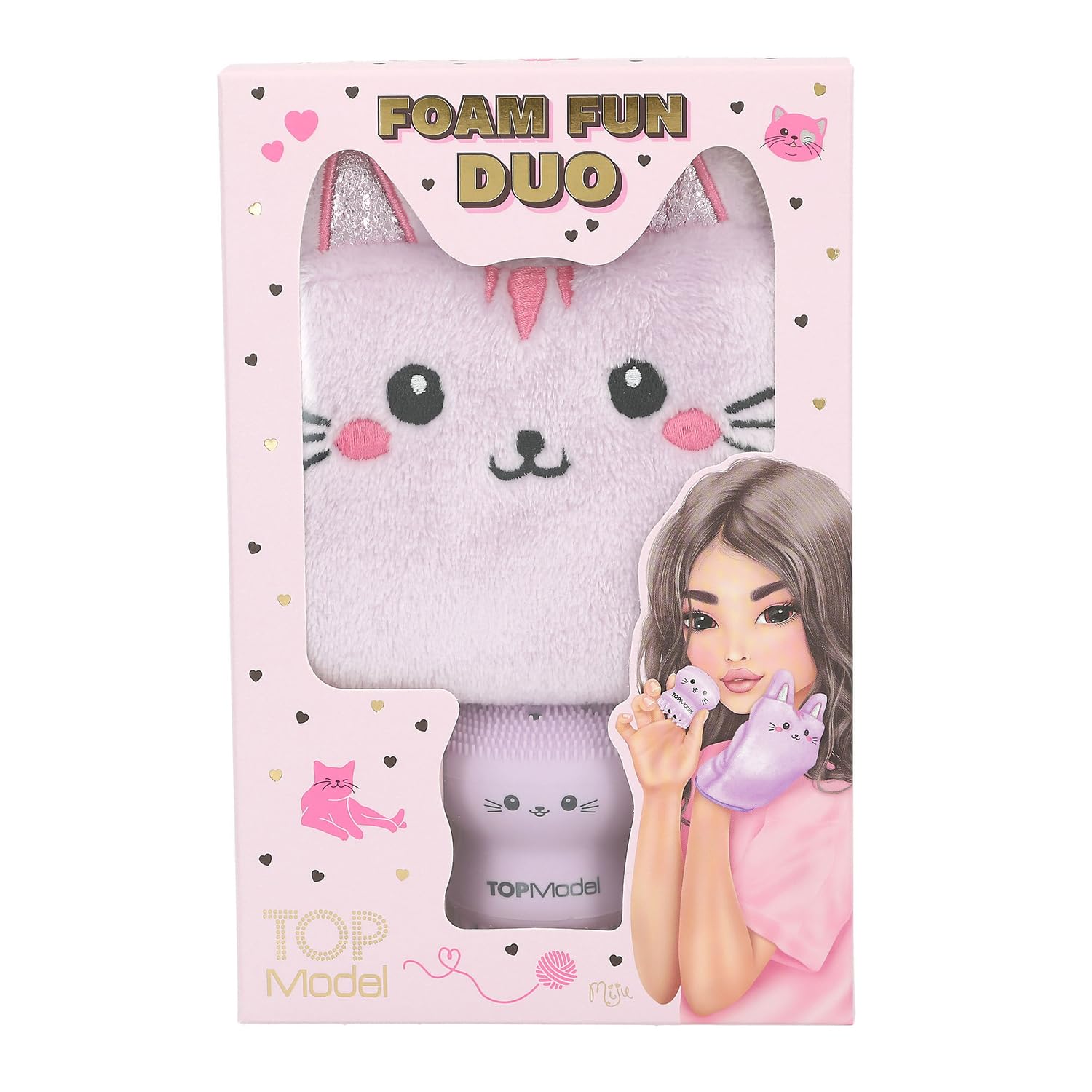 Antifaz Para Dormir TOPModel Beauty And Me De Depesche, Diseño De Gato Con Orejitas Y Banda Fruncida, Súper Suave Y Acolchado, Ideal Para Niñas Amantes De Los Felinos