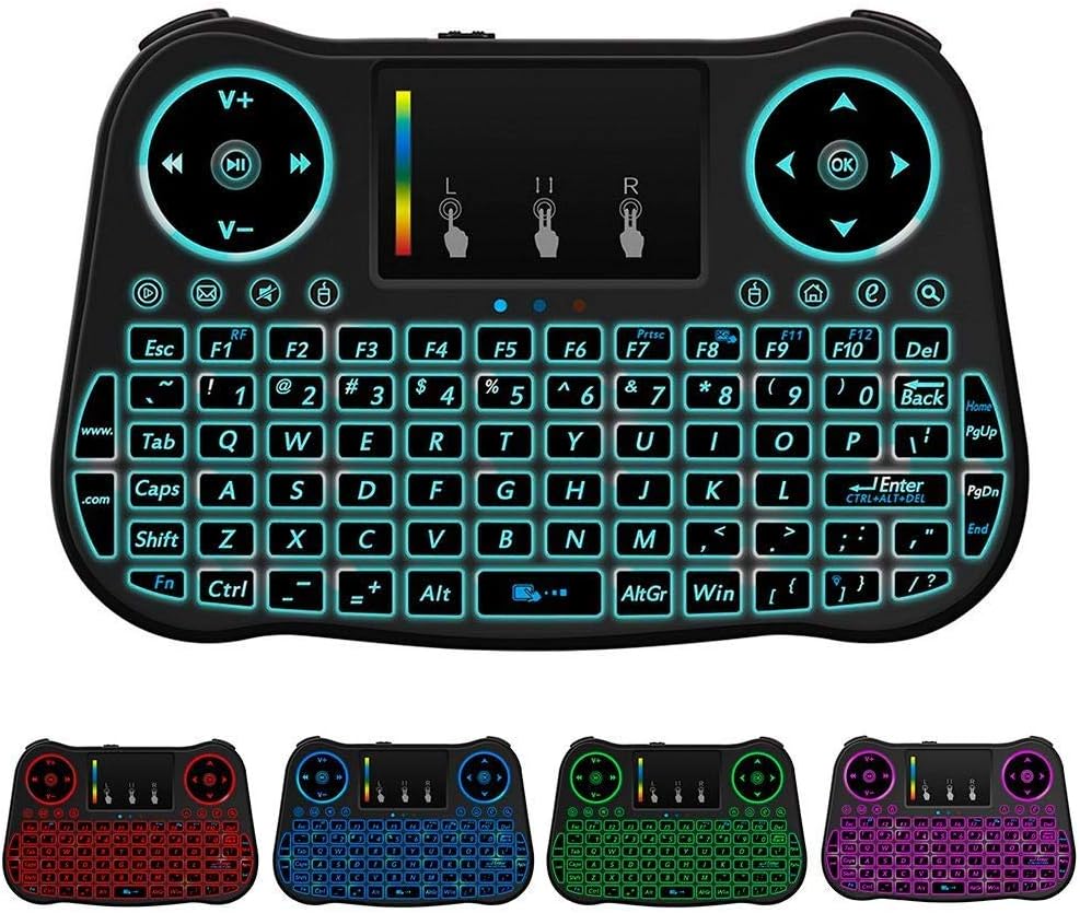 Tobo New air Mouse Backlit Keyboard MT08 2.4G Mini Wireless Keyboard Mouse Fly Mouse MT08 Remote Control with touchpad-(TD-621KM)