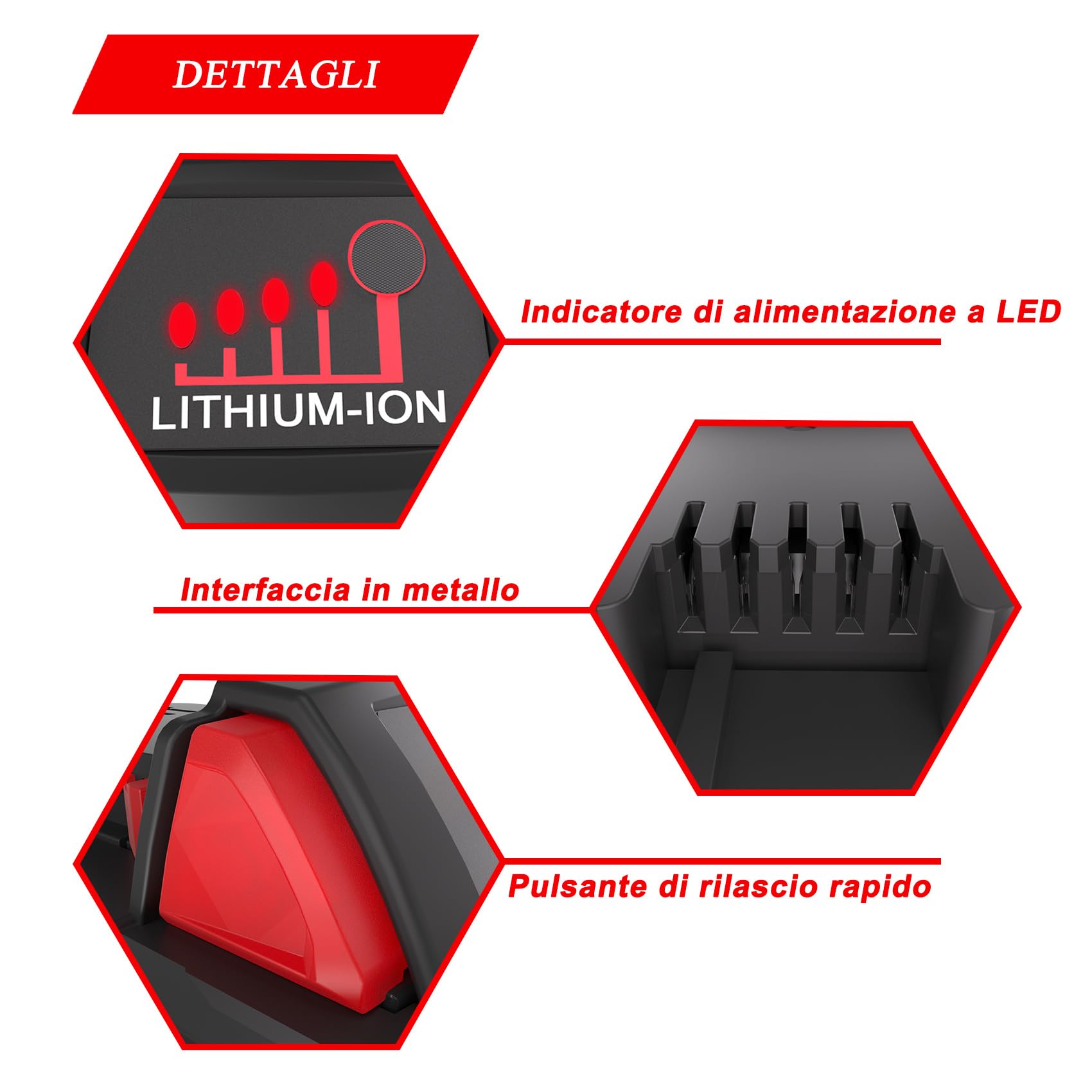 2 Pezzi 5.5Ah 18V Batterie di Ricambio per Milwaukee M18 Batteria | per Milwaukee 18 volt batterie 48-11-1840, 48-11-1828, 48-11-1820, 48-11-1815, 48-11-1850 con indicatore LED