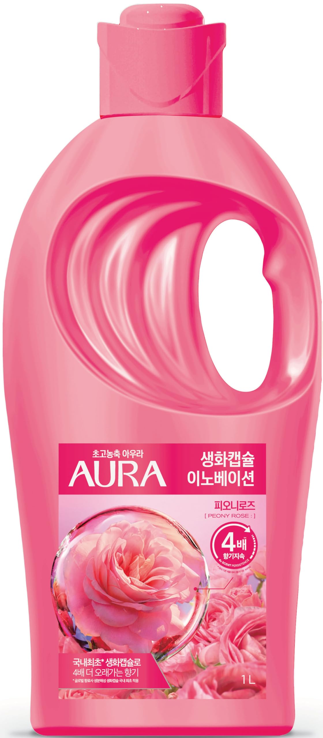 香りサフロン AURA 生花カプセル 柔軟剤 ピオニーローズの香り 1000ml