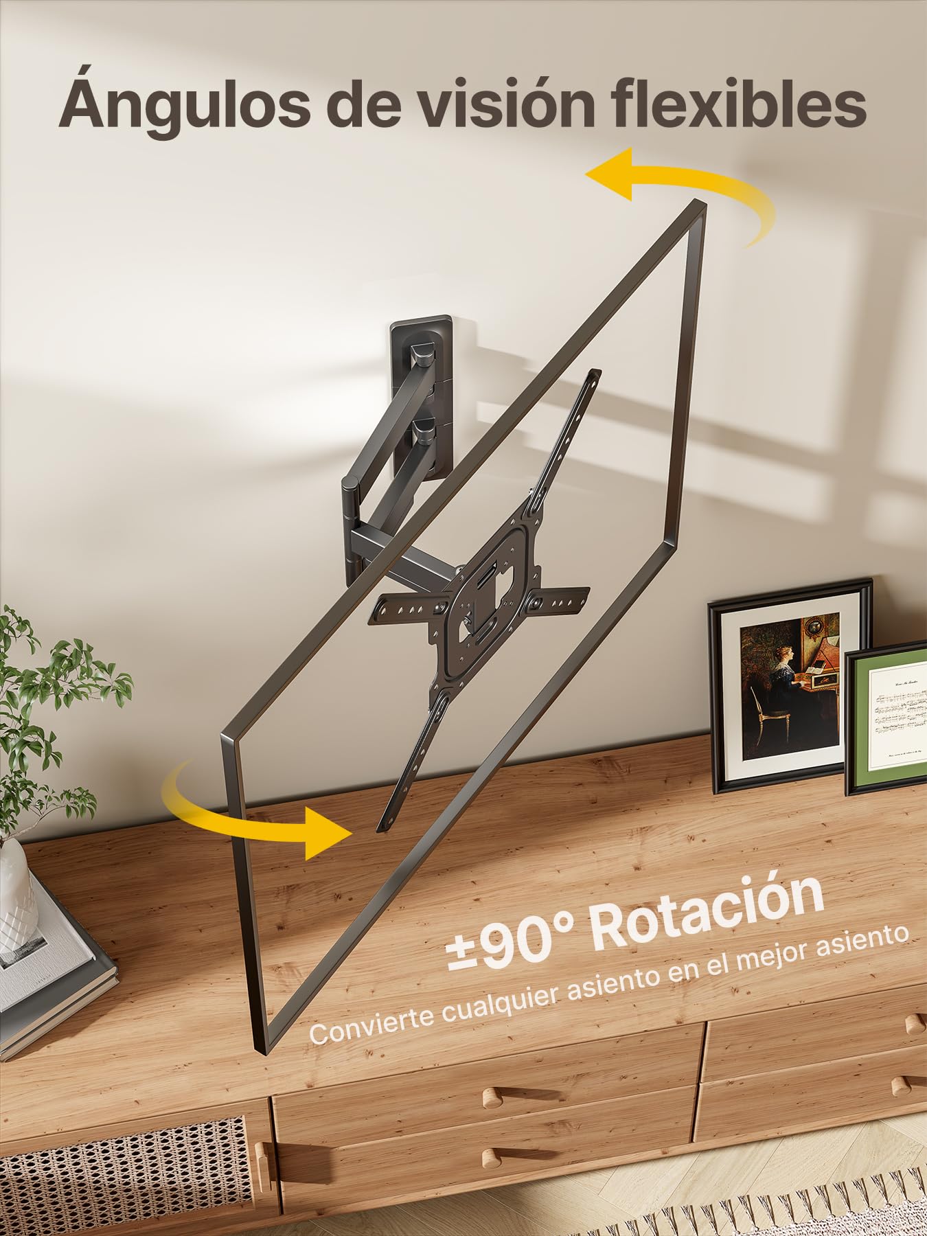 monTEK Soporte TV de Pared 23~65", VESA 400×400mm máx. Carga máx.35kg | Soporte De Televisor De Pared, Soporte De Pared,Inclinación,Rotación,Placas de pantalla/Incurvés