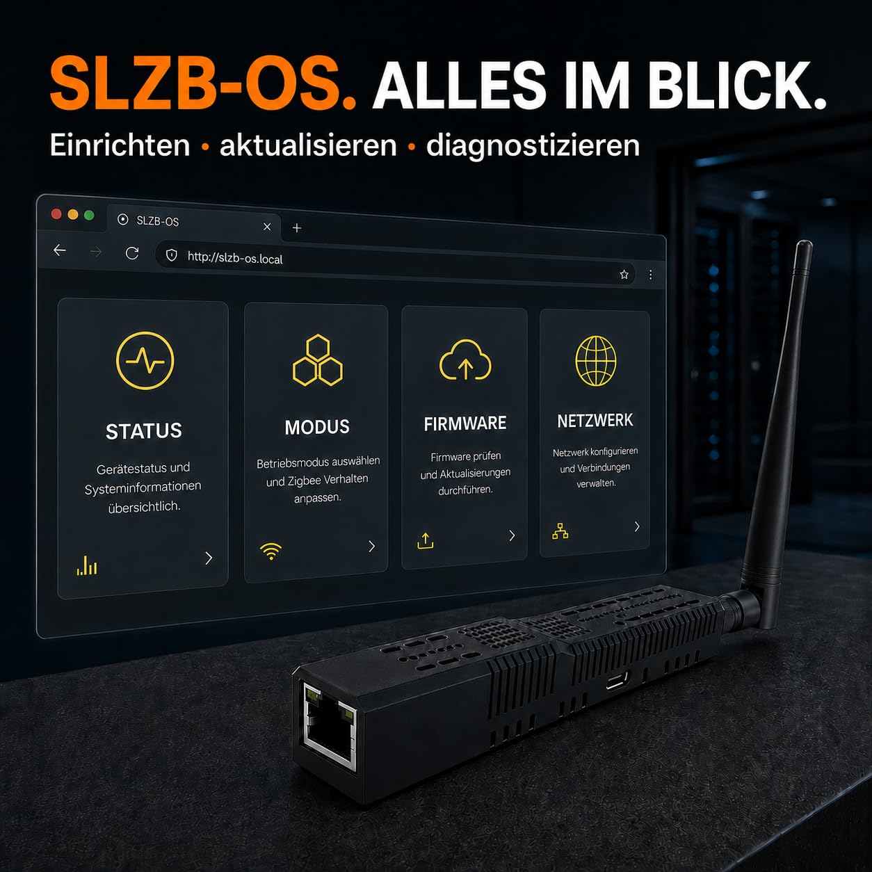 SLZB-06P10 Zigbee 3.0 / Thread Netzwerkadapter mit PoE, Ethernet, USB-C und WLAN – CC2674P10 Koordinator für Home Assistant, Zigbee2MQTT und ZHA
