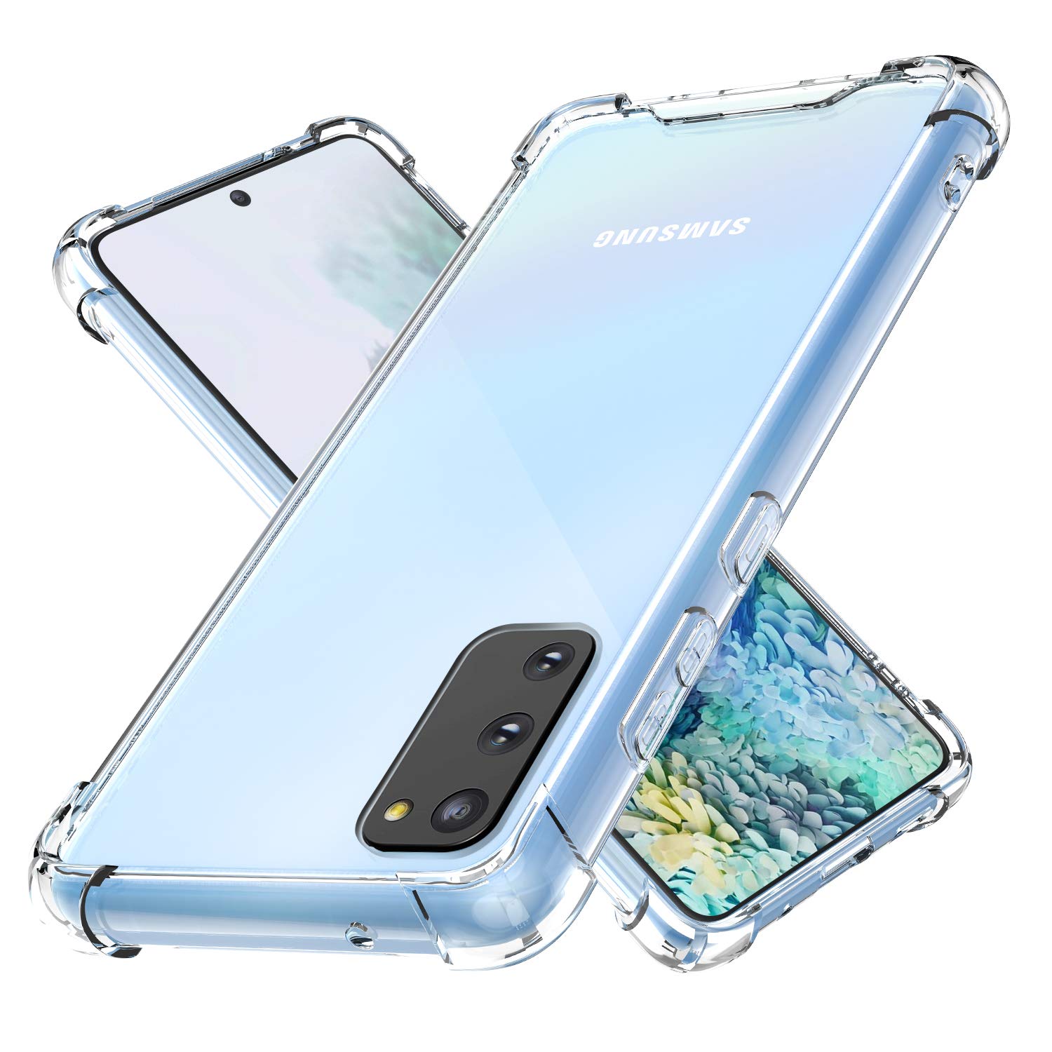 ORDTBY Designed Galaxy S20 Case (2020) - Clear TPU Cushion/Hybrid Rigid Back Plate/Reinforced Corner Protection Cover for Samsung Galaxy S20 Phone (PowerShare Compatible)