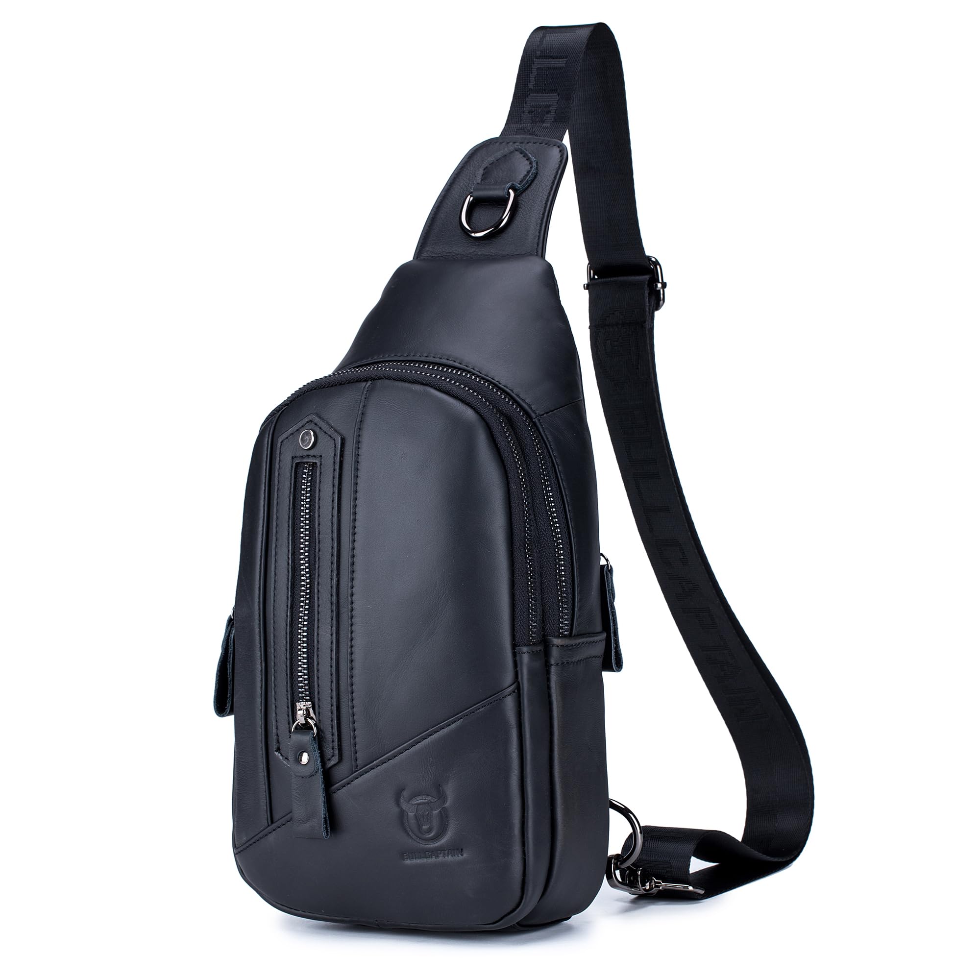 LUKZIJAES Genuine Leather Sling Bag for Men
