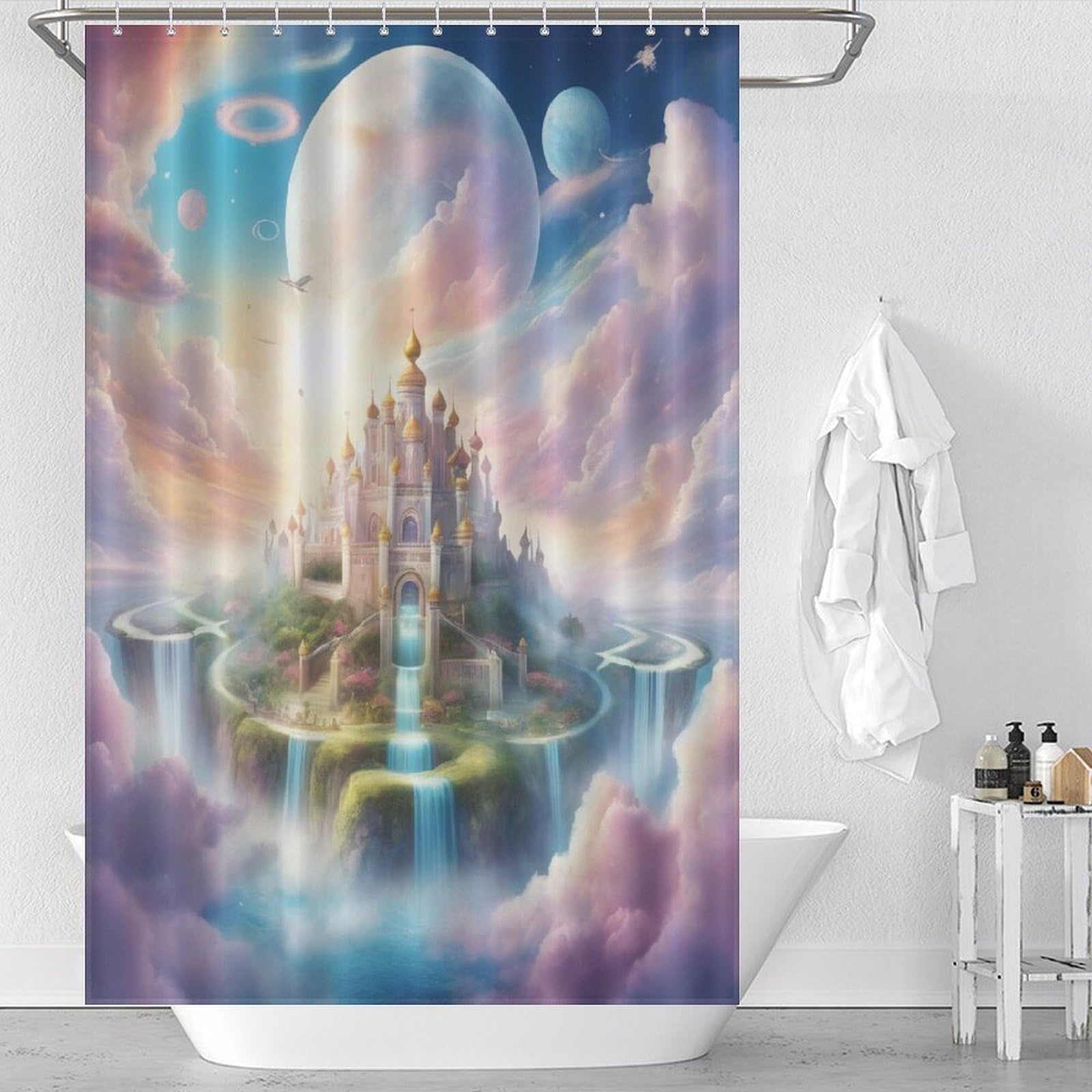 Rideau de douche anti éclaboussures tissu lavable 122x183cm
