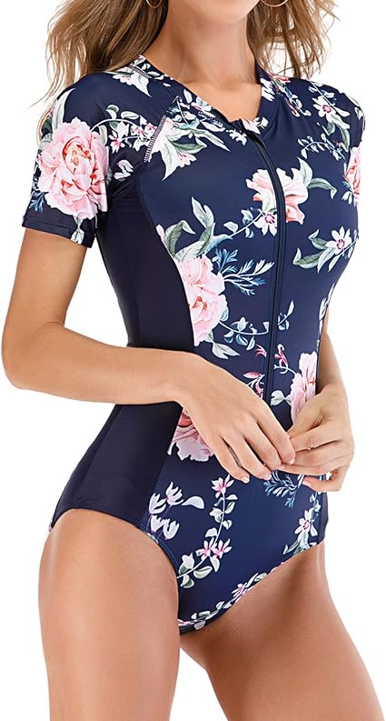 ladies short sleeve swimsuit