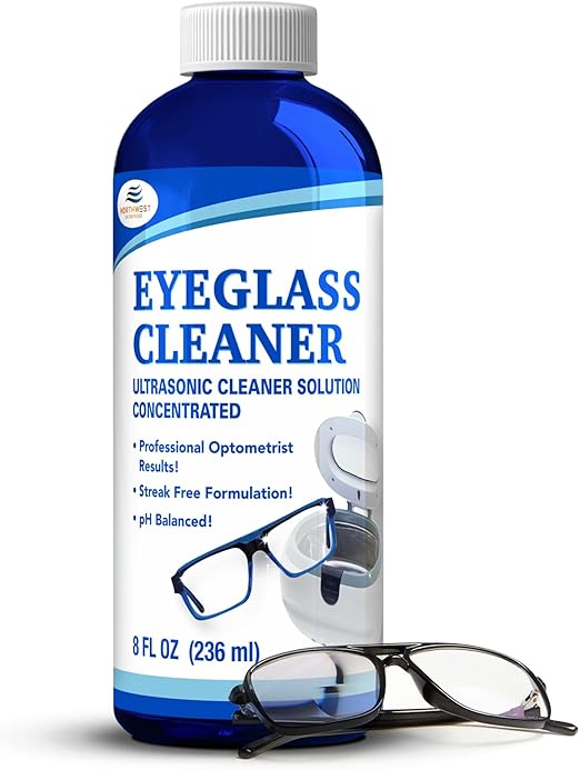 NORTHWEST ENTERPRISES Ultrasonic Eyeglass Cleaner Solution. Concentrated Ultrasonic Glasses Cleaner for use in Sonic and Ultrasonic Machines. (1)