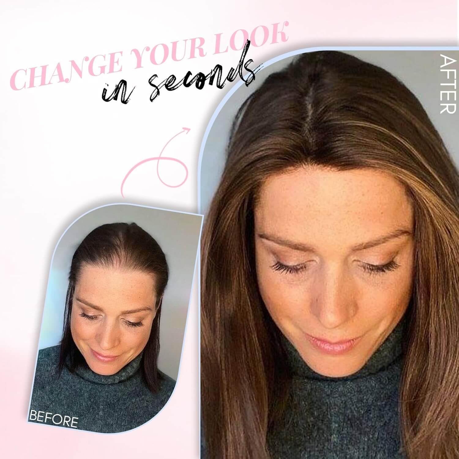 Ms Taj haarteile für dünnes haar,45cm Ombre Blonde with Dark Root haartopper echthaar natürlich geschichtet Clip-in-Haarteil für mehr Haarvolumen synthetische Haa Haarteil