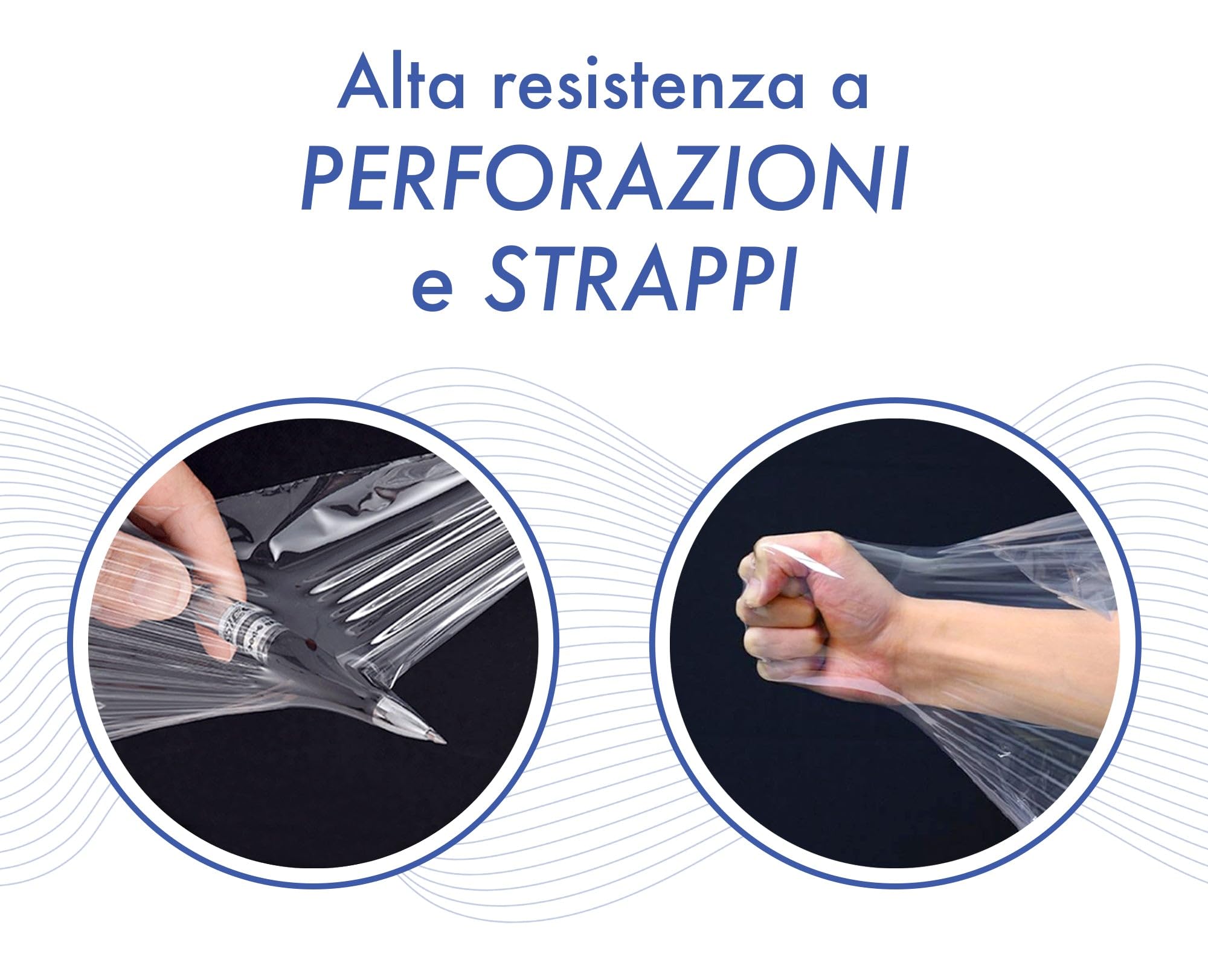 Film Estensibile Trasparente 2,8kg per Imballaggio 184mt x 50cm Pellicola Extra Resistente per Spedizioni e Trasloco (6 pezzi)