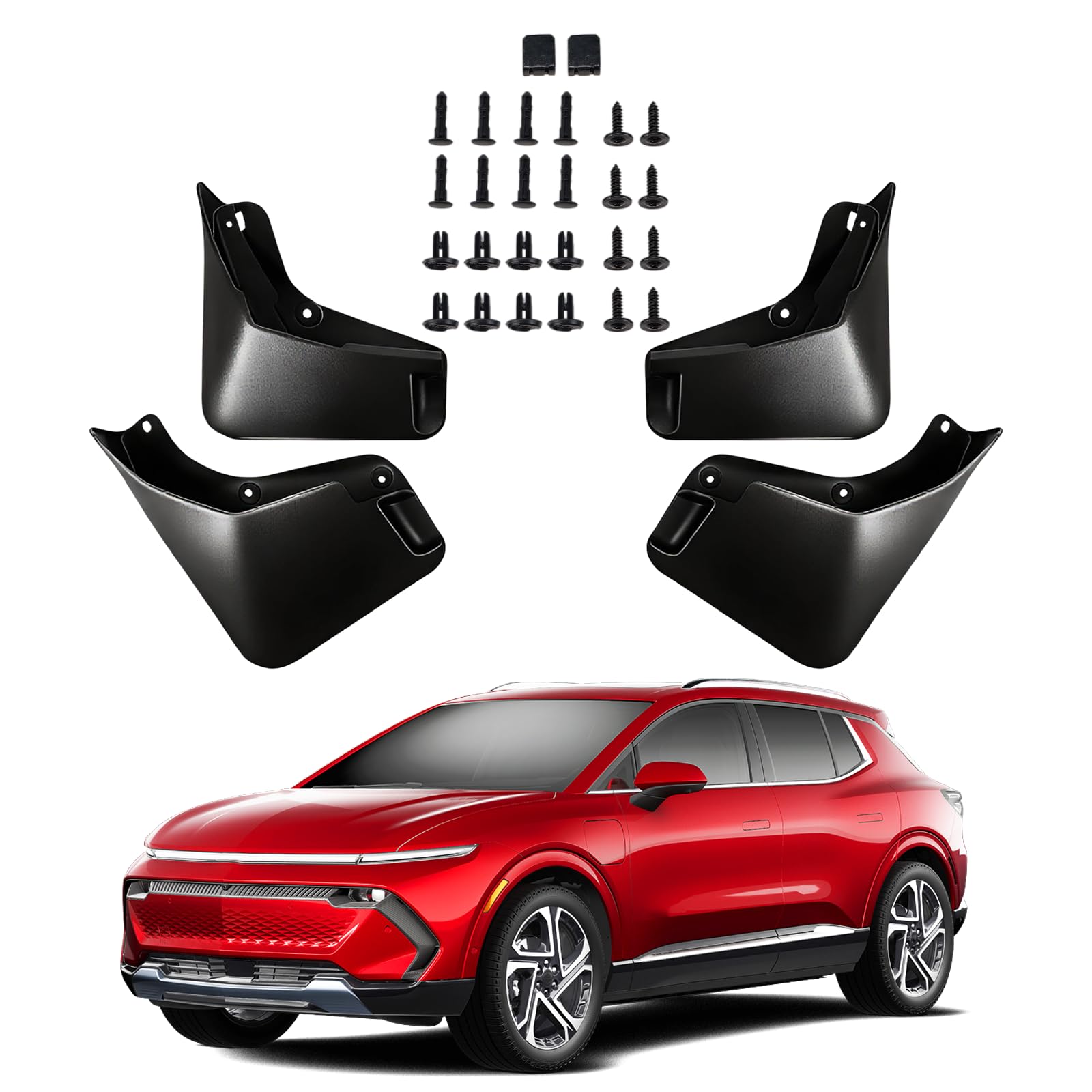 BZKXA Mud Flaps for Chevrolet Equinox EV 2024-2025,Upgraded Mudflaps Wheel Tire Splash Guards for Chevy Equinox EV Exterior Accessories,All Weather No Drilling Required 4PCS Fender