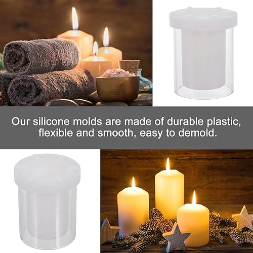 Miniatura 5 de EXCEART Cilindro de plástico hueco para velas creativas que hace fácil de limpiar, duradero y flexible para decoraciones únicas