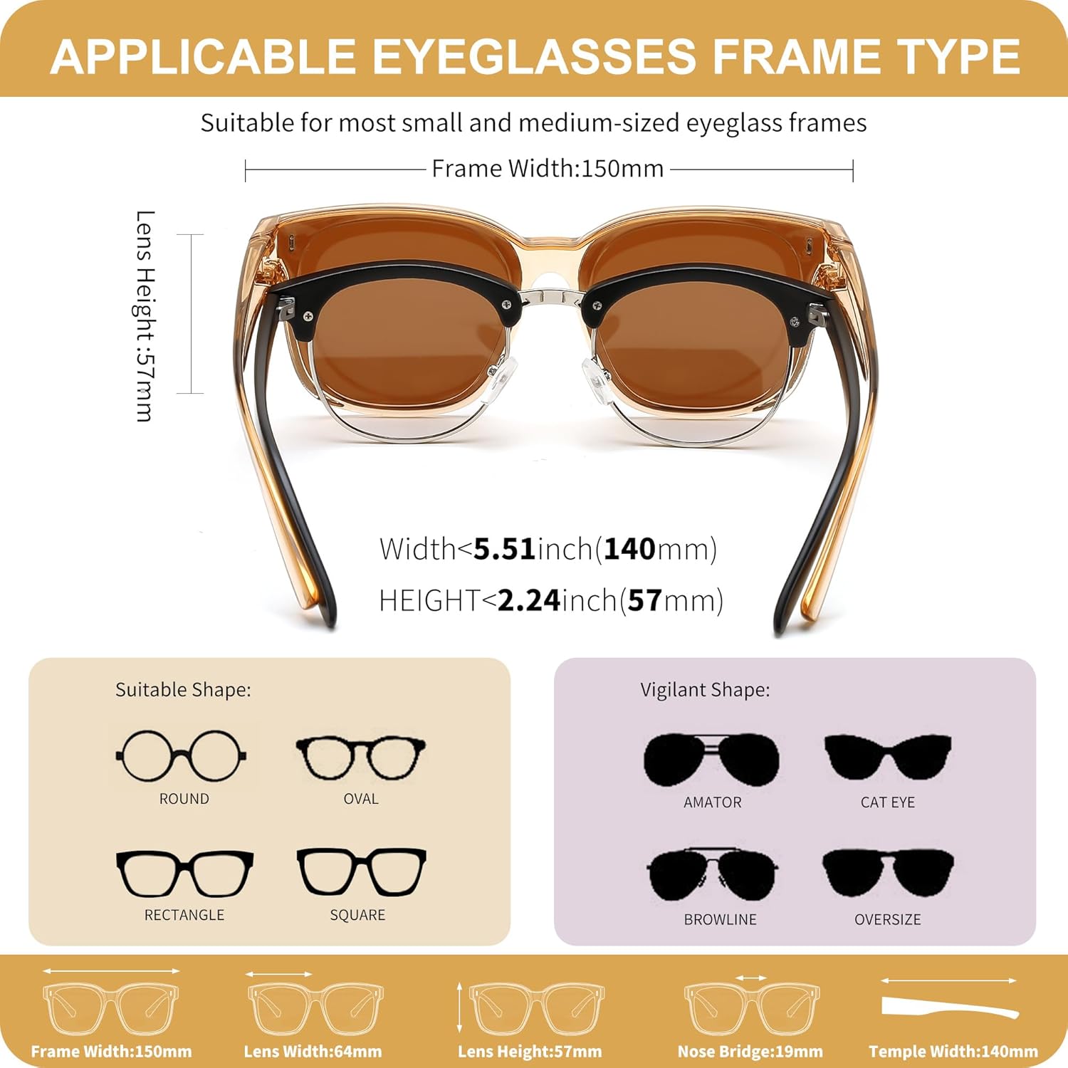 FEISEDY Sunglasses Fit Over Glasses Oversized Polarized Shiny for Women Sunglasses UV400 B0269 - Image 4