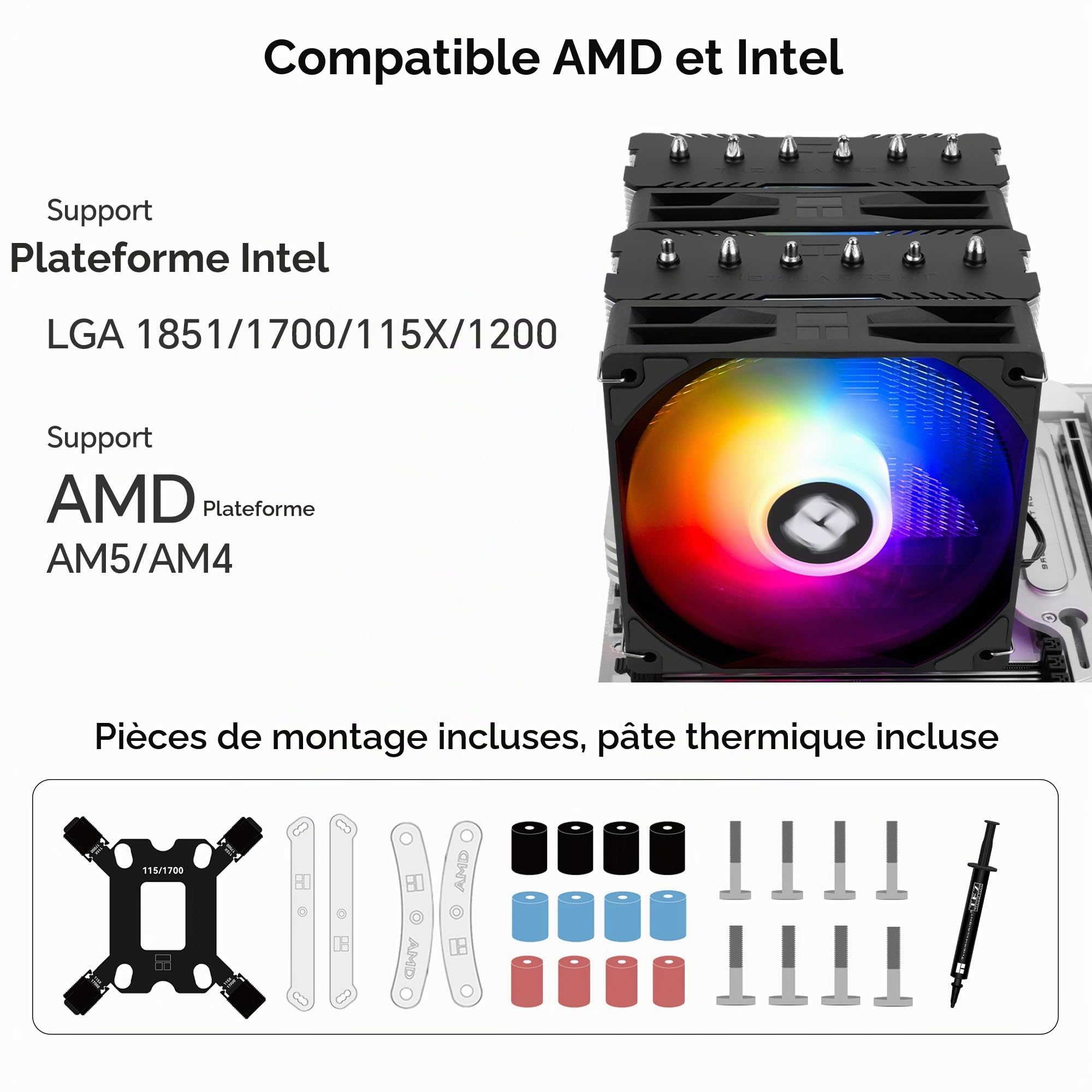THERMALRIGHT Peerless Assassin 120 SE ARGB V2 CPU-Luftkühler, 6 Heatpipes, AGHP Gen 5.0-Technology, 1850 U/min, PWM 120 mm Lüfter, für Intel 1851/1700, AMD AM4/AM5