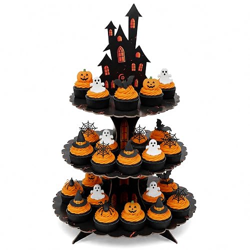 Halloween Decorations - 3 Tier Cupcake Stand for Halloween Party